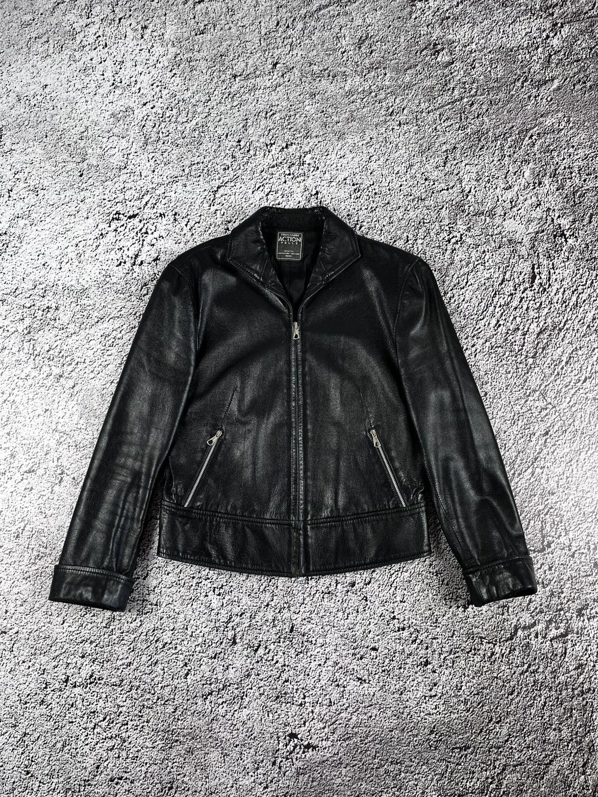 Trussardi Vintage 90s Trussardi leather jacket blazer opium 00s style Size L / US 10 / IT 46 - 2 Thumbnail