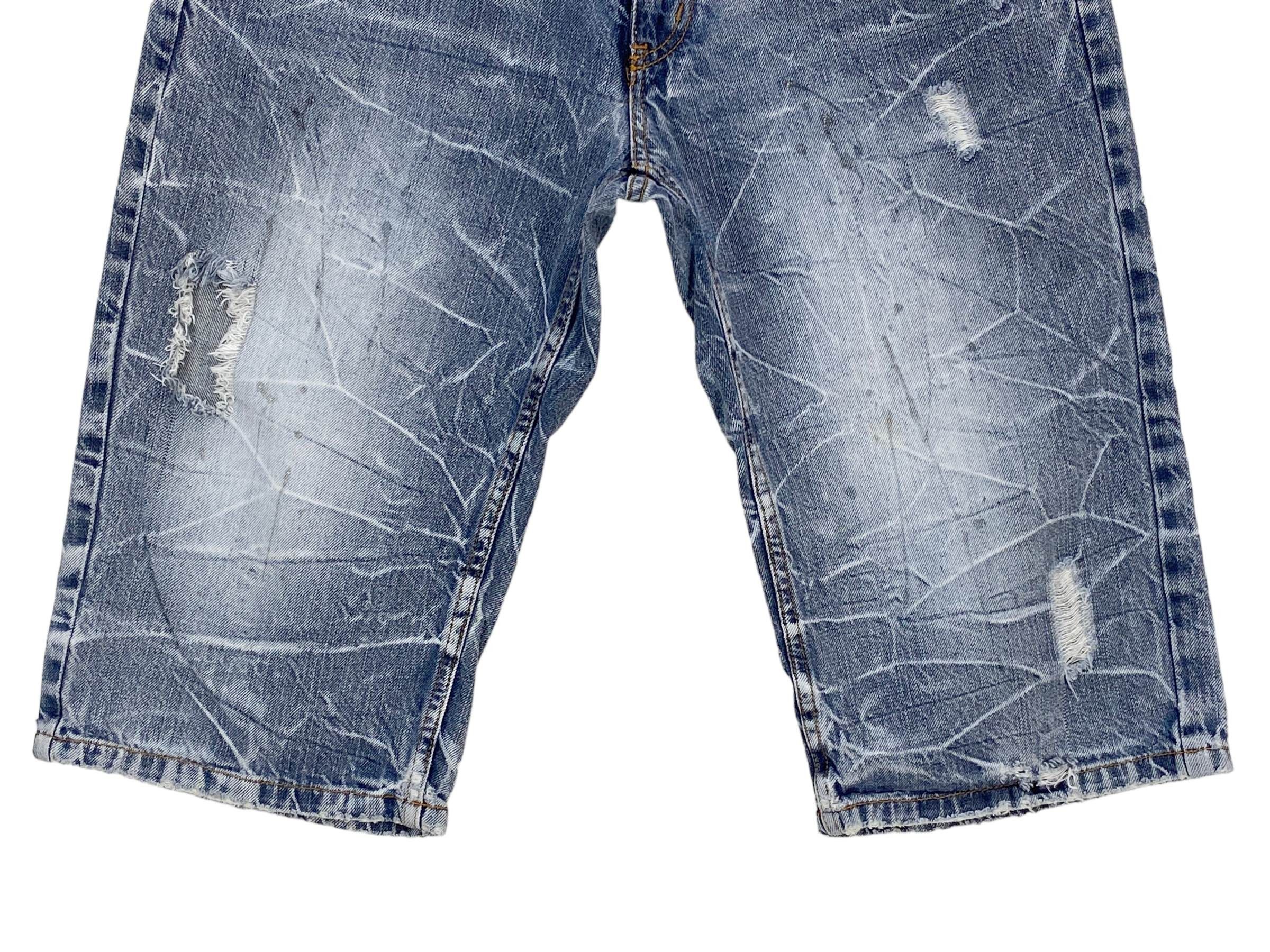 Japanese Brand Nylaus Double Waist Distressed Denim Shorts – Japan Style Size US 32 / EU 48 - 5 Thumbnail
