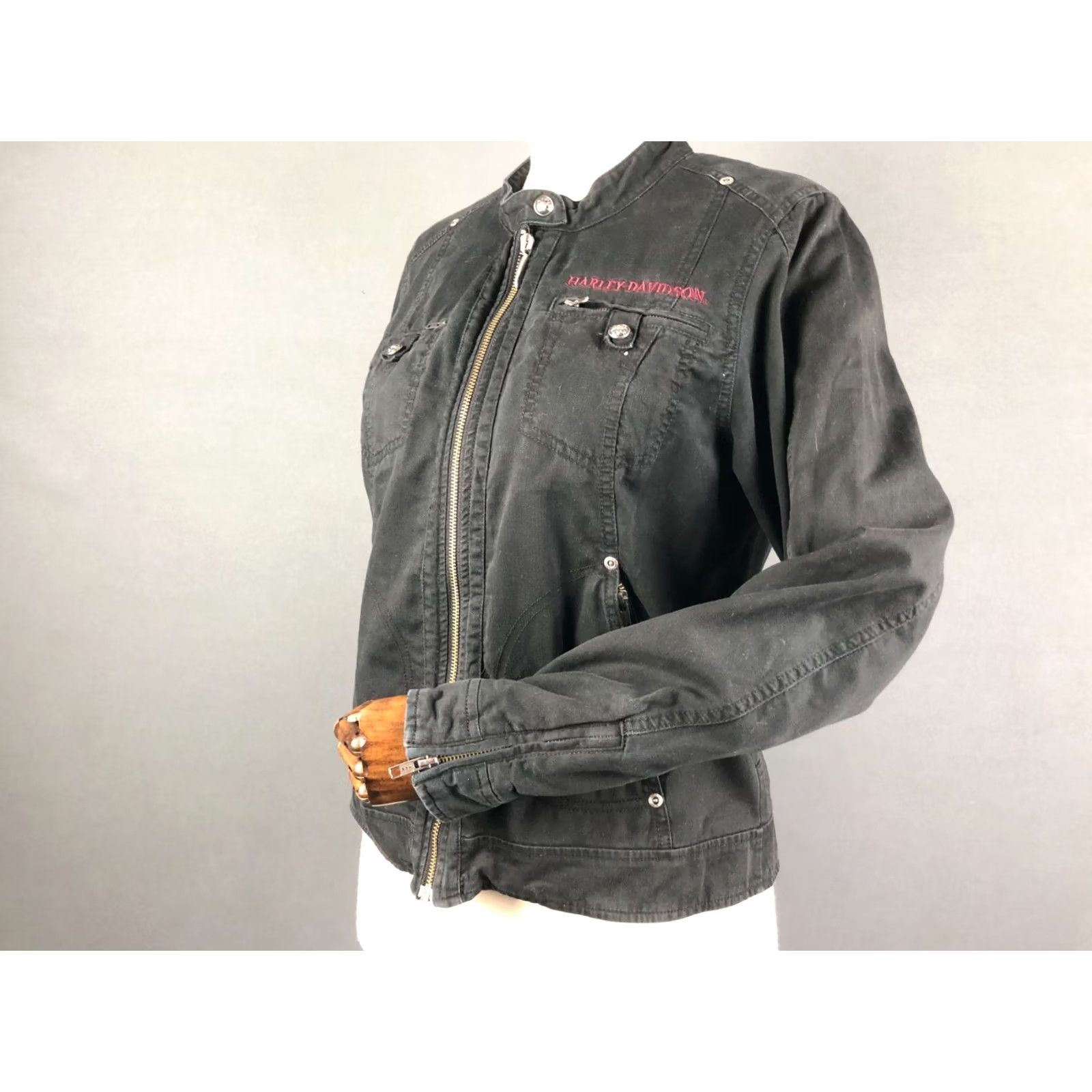 Harley Davidson Harley-Davidson Women's Jacket Full Zip Cotton Black M Size M / US 6-8 / IT 42-44 - 6 Thumbnail