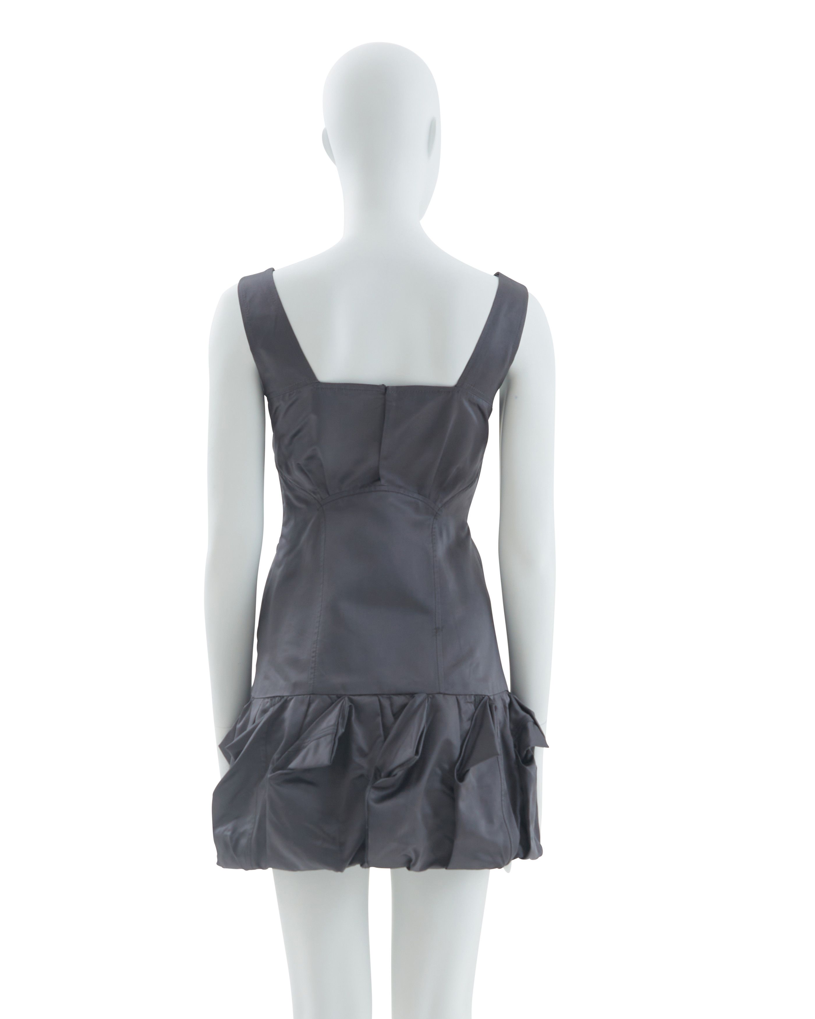 Prada Prada S/S 2007 Gray silky cocktail dress Size S / US 4 / IT 40 - 3 Thumbnail