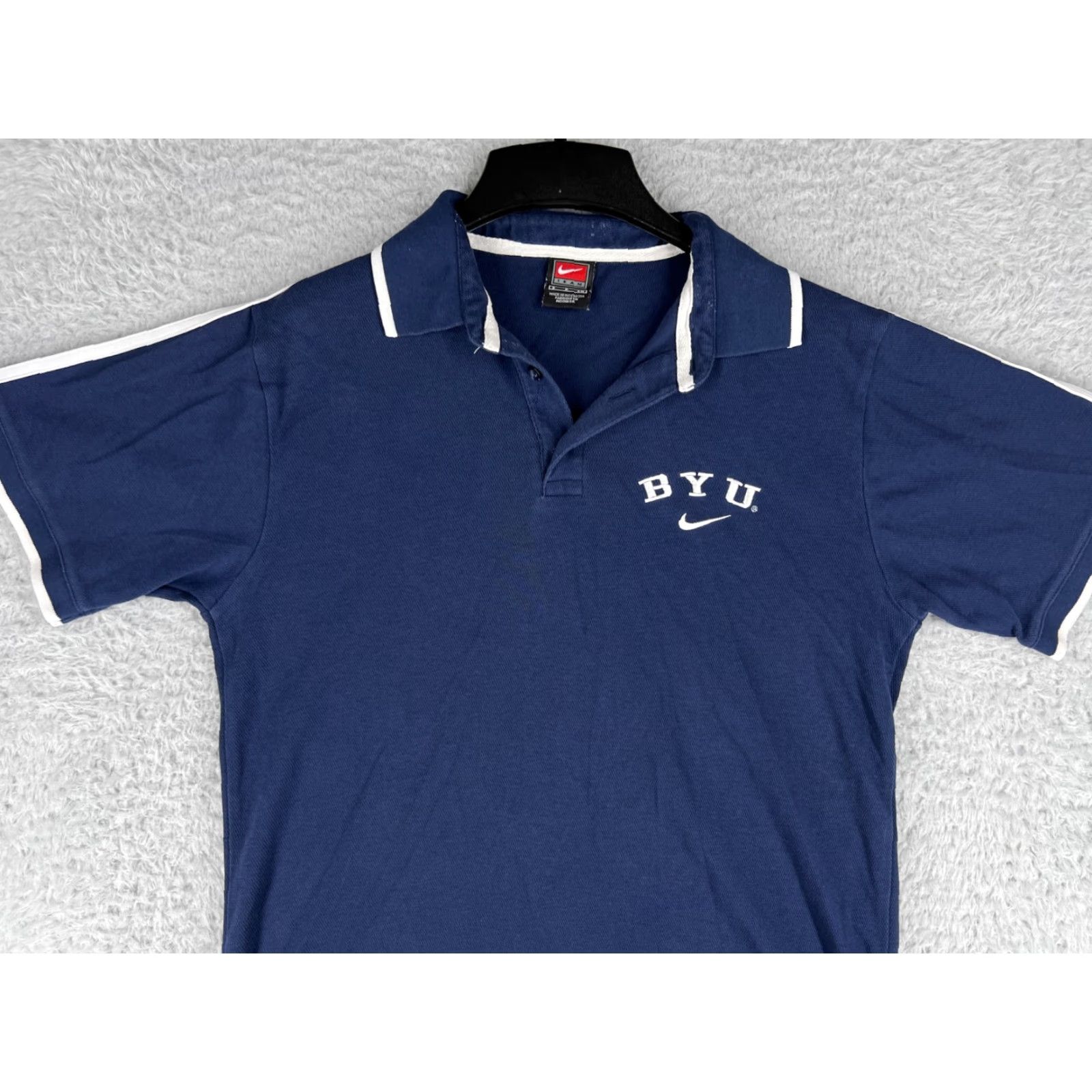 Nike Nike Polo Shirt Mens Small Navy Blue BYU Cotton Blend Size US S / EU 44-46 / 1 - 5 Thumbnail