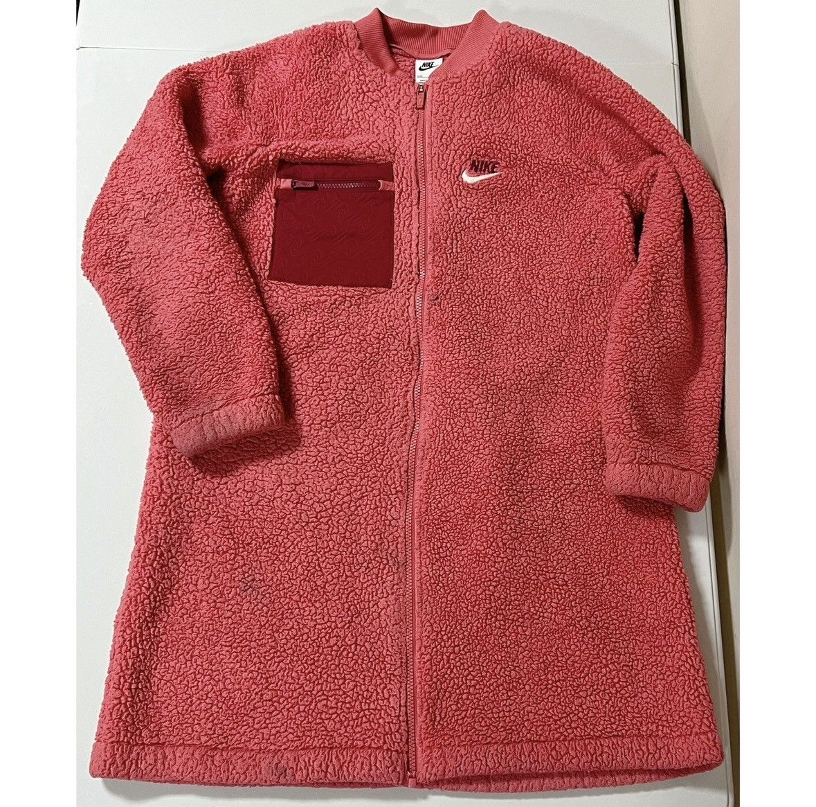 Nike Nike Pink Maroon Plush Zipper Sweater Jacket Coat Size XL 🩷 Size XL / US 12-14 / IT 48-50 - 6 Thumbnail