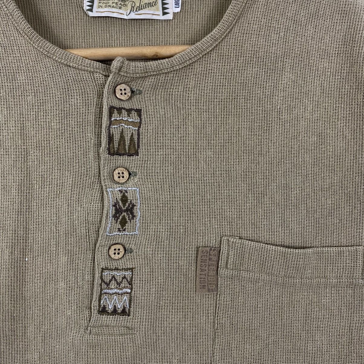 Vintage Glaser Reliance Vintage Linen Blend Henley Shirt Large Tan Size US L / EU 52-54 / 3 - 5 Thumbnail