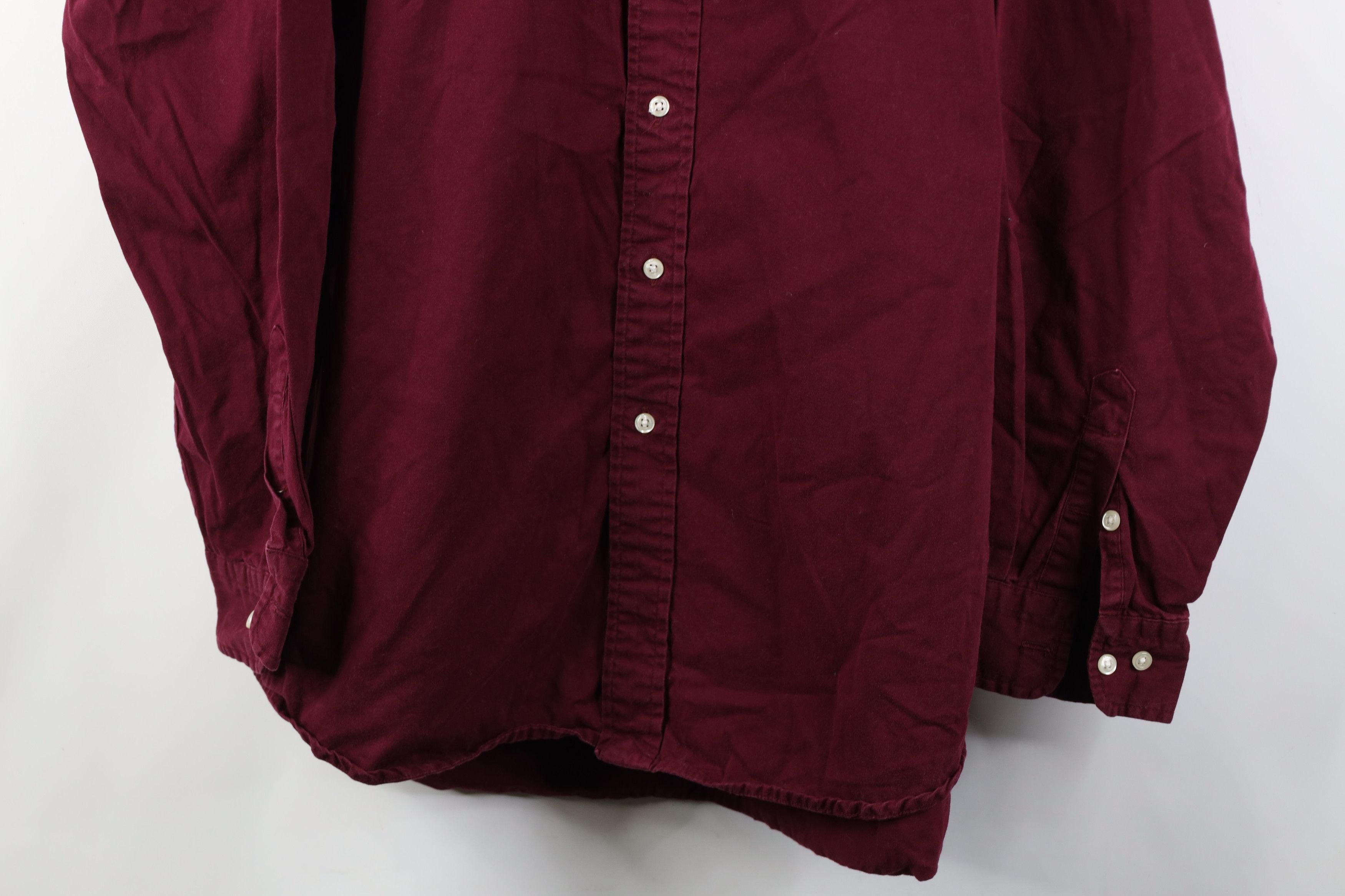 Polo Ralph Lauren Vintage 90s Ralph Lauren Collared Button Down Shirt Burgundy Size US XL / EU 56 / 4 - 3 Thumbnail