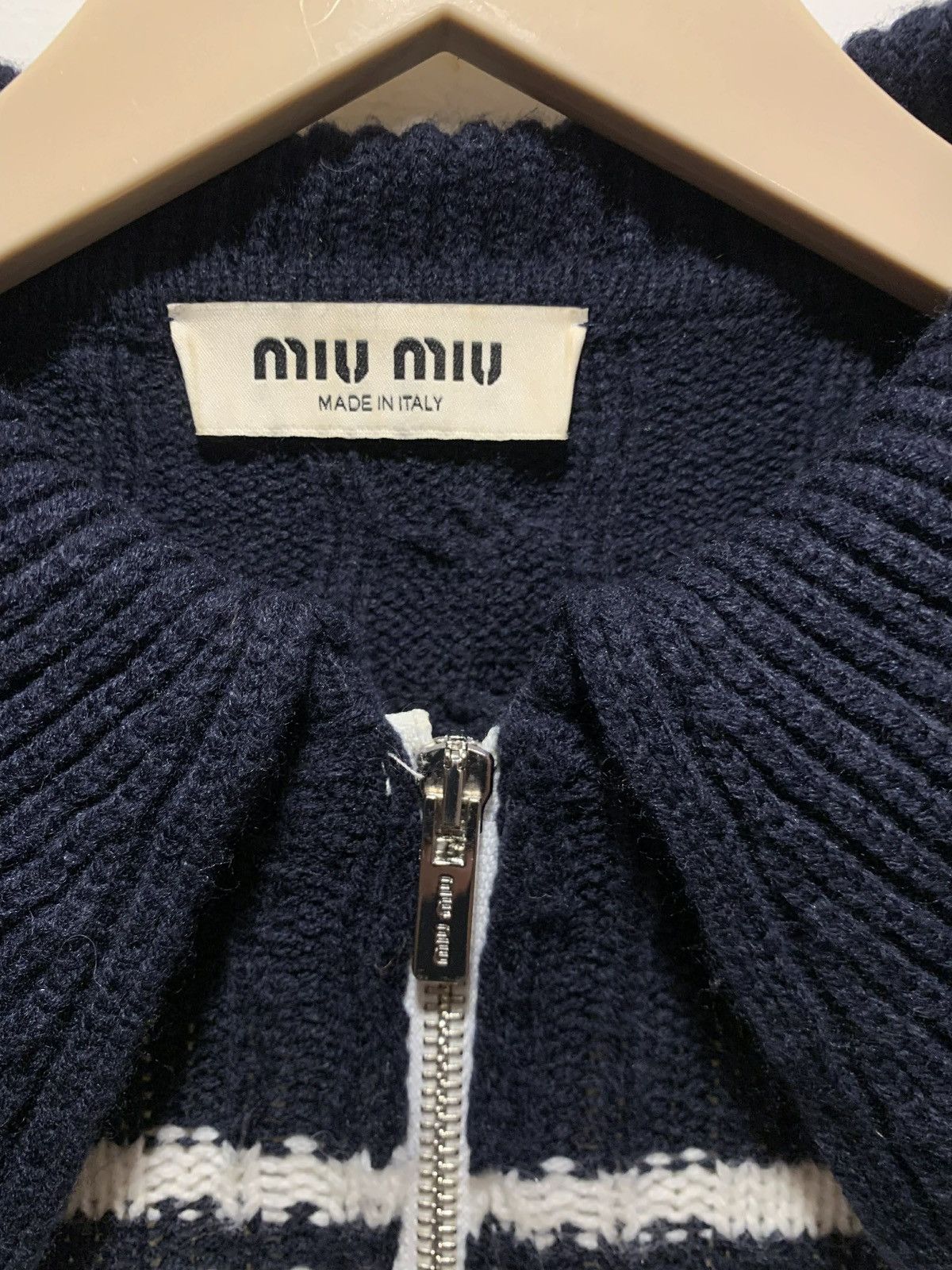 Miu Miu MIU MIU Cable-Knit Wool-Blend Zip Cardigan Size XS / US 0-2 / IT 36-38 - 6 Thumbnail