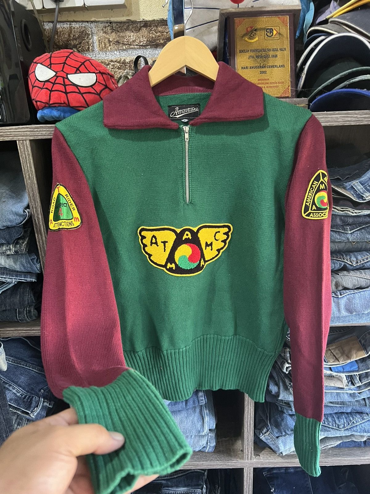 Japanese Brand 🔥Attraction American Motorcycle Association Knit Sweater Size US S / EU 44-46 / 1 - 10 Thumbnail