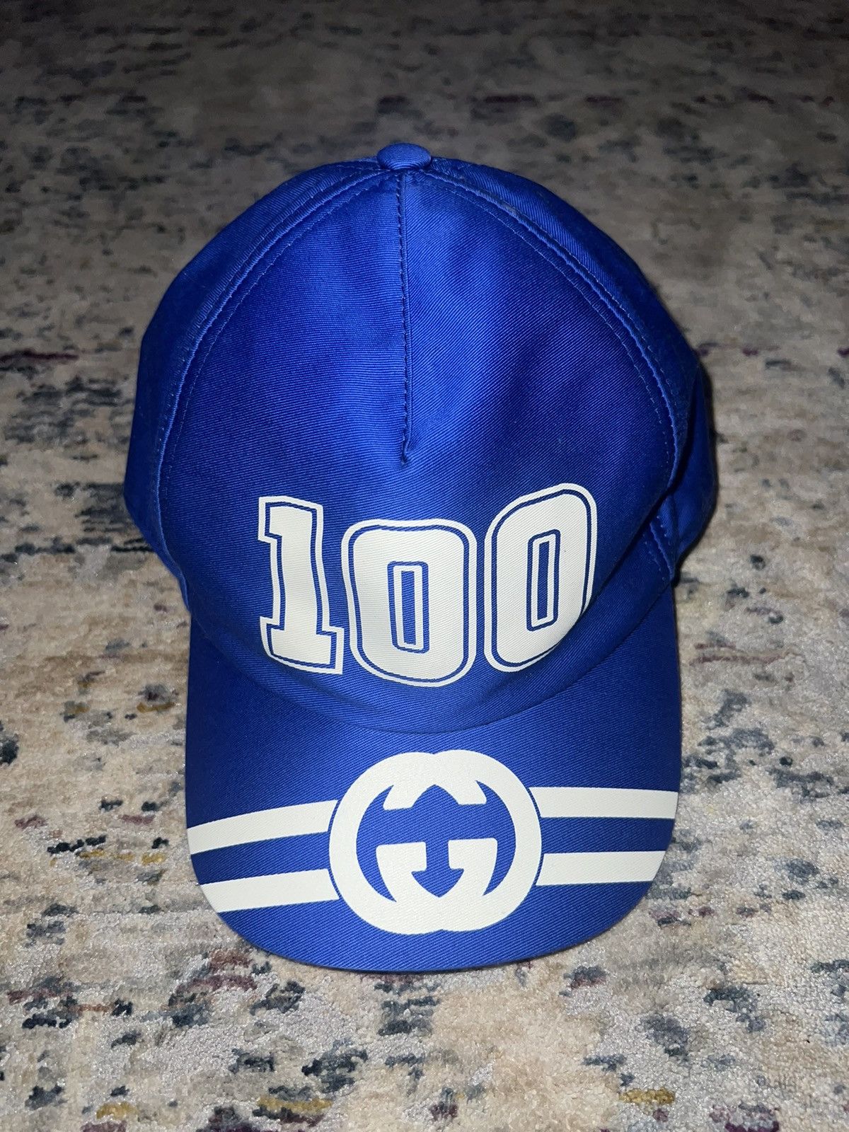Gucci Blue Gucci 100 Baseball Velcro Strap Cap Sz OS Size ONE SIZE - 1 Thumbnail