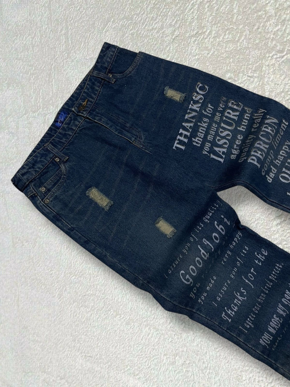 Japanese Brand Vintage 90s Icon Japan Designer Lady Blue Poetic Life Denim Size US 29 - 6 Thumbnail