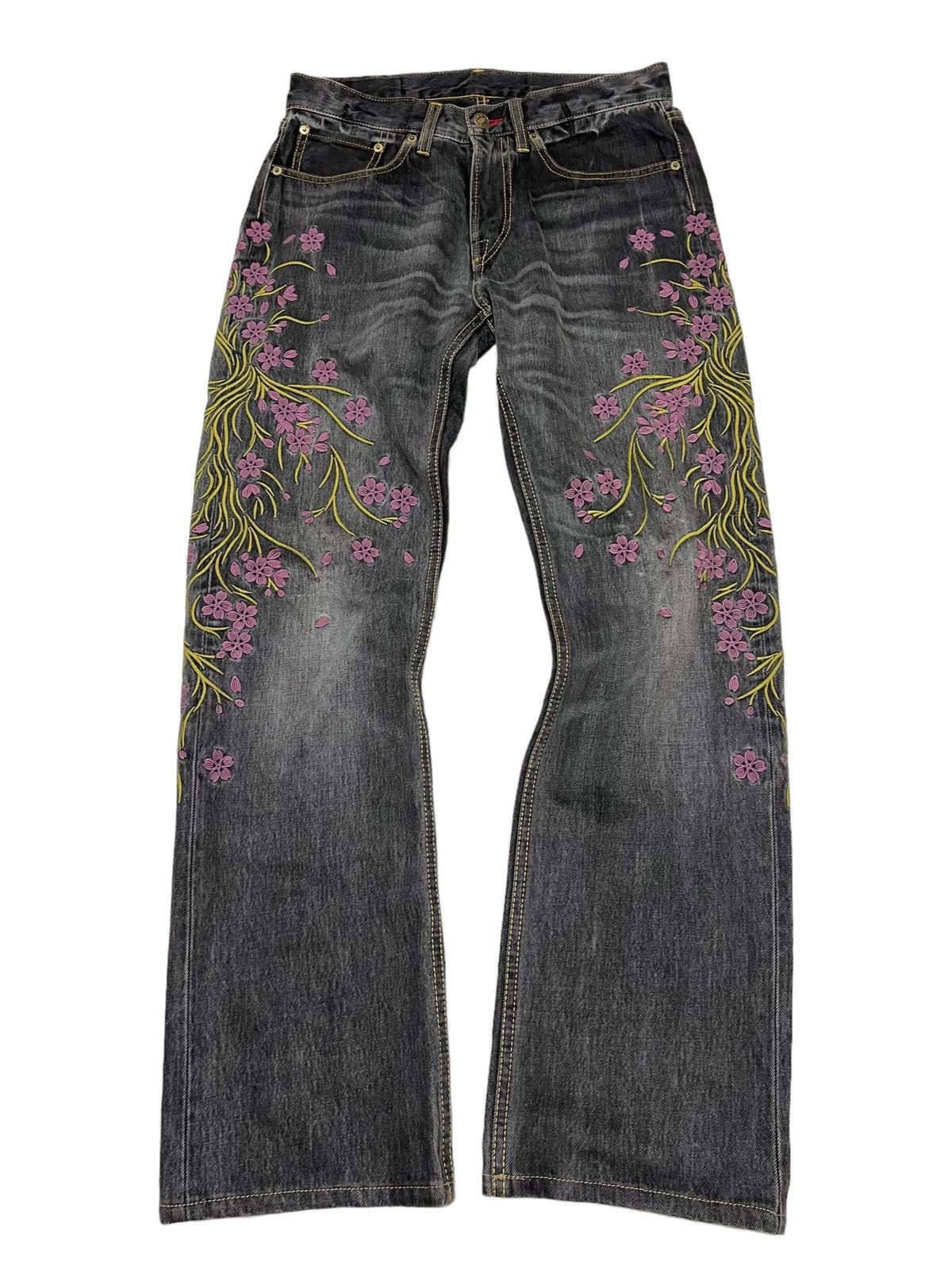 Eternal × Japanese Brand Eternal japanese sakura emboidered denim pants Size US 30 / EU 46 - 1 Thumbnail