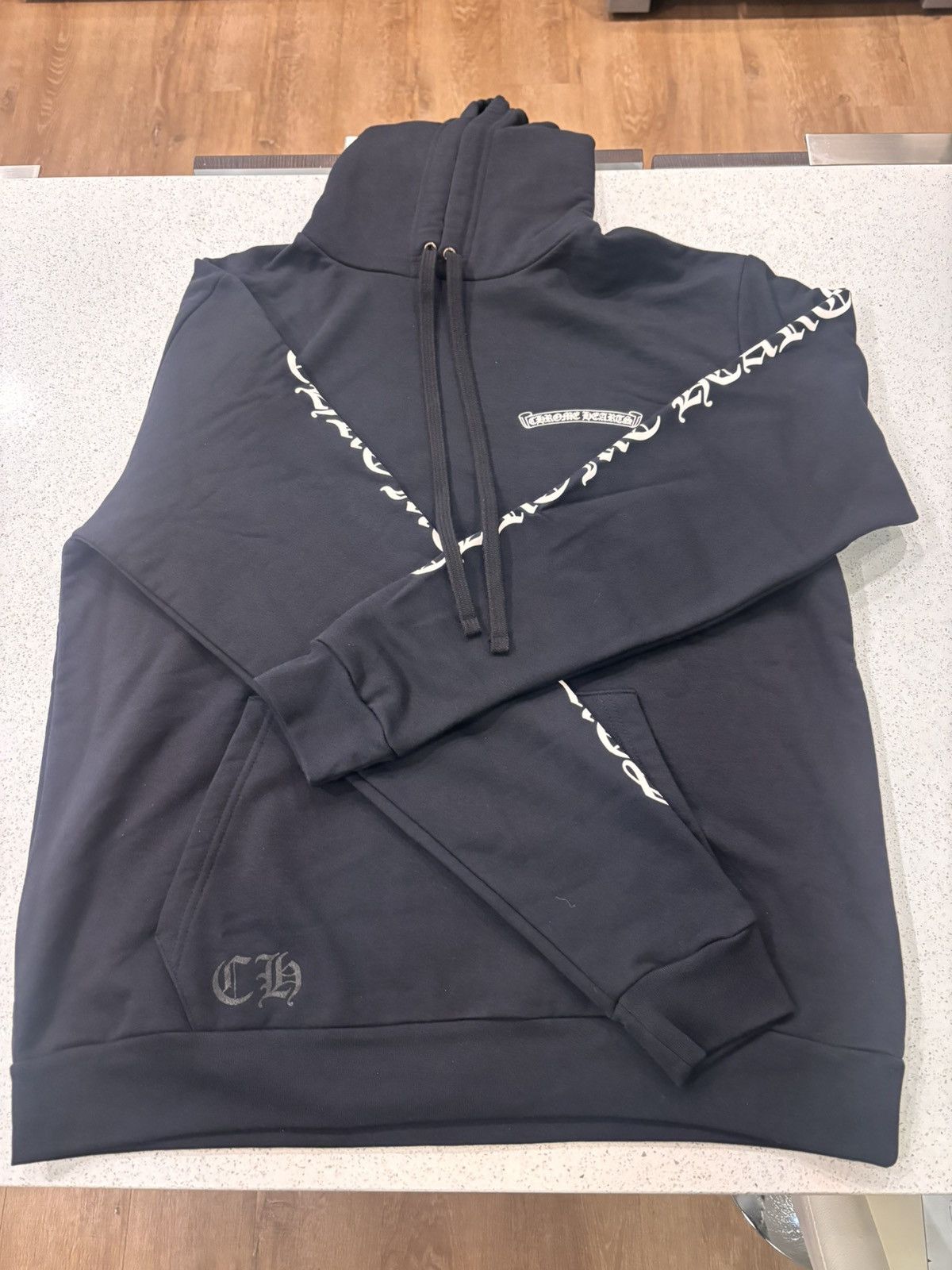 Chrome Hearts Chrome Hearts Scroll Logo Black Hoodie Size US M / EU 48-50 / 2 - 1 Thumbnail