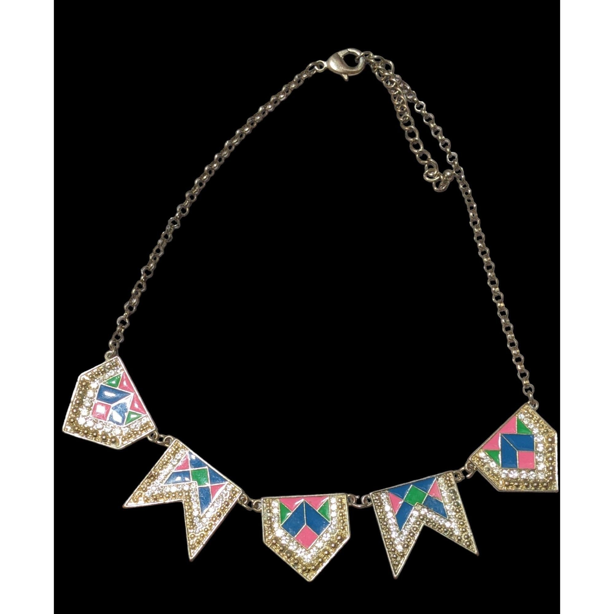 Other Retro Glam Rainbow Geometric Statement Necklace Size ONE SIZE - 2 Thumbnail
