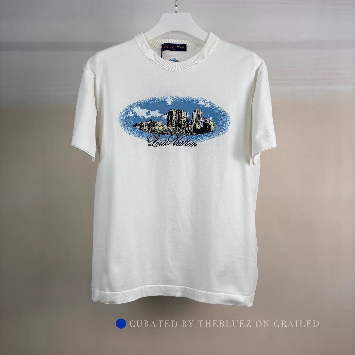 Louis Vuitton Landscape Logo Short Sleeve Tee in White Size US XL / EU 56 / 4 - 1 Thumbnail
