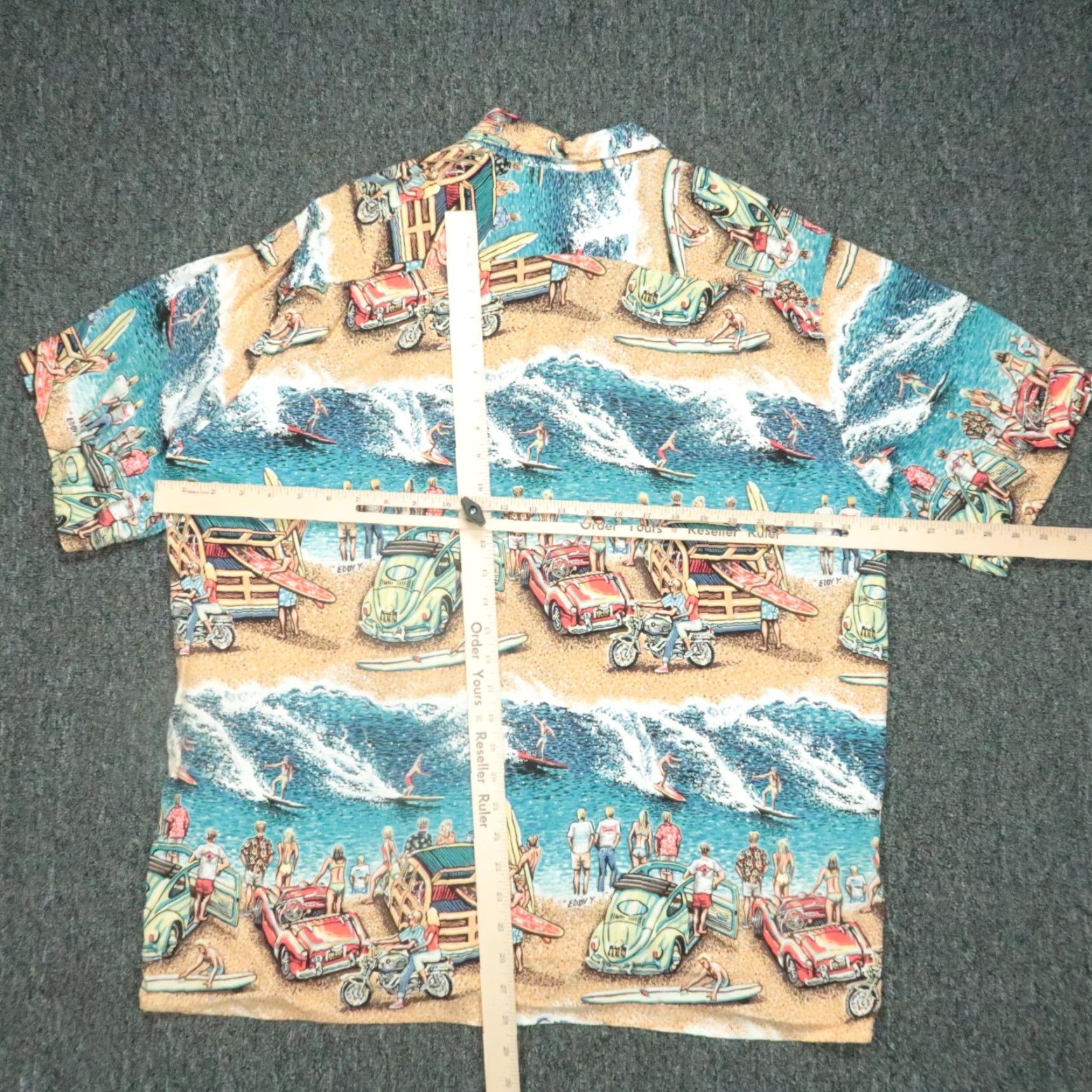 Reyn Spooner VINTAGE Reyn Spooner Shirt Men Extra Large Blue Tan Hawaiian Art Of Eddy Y Rayon Size US XL / EU 56 / 4 - 6 Thumbnail