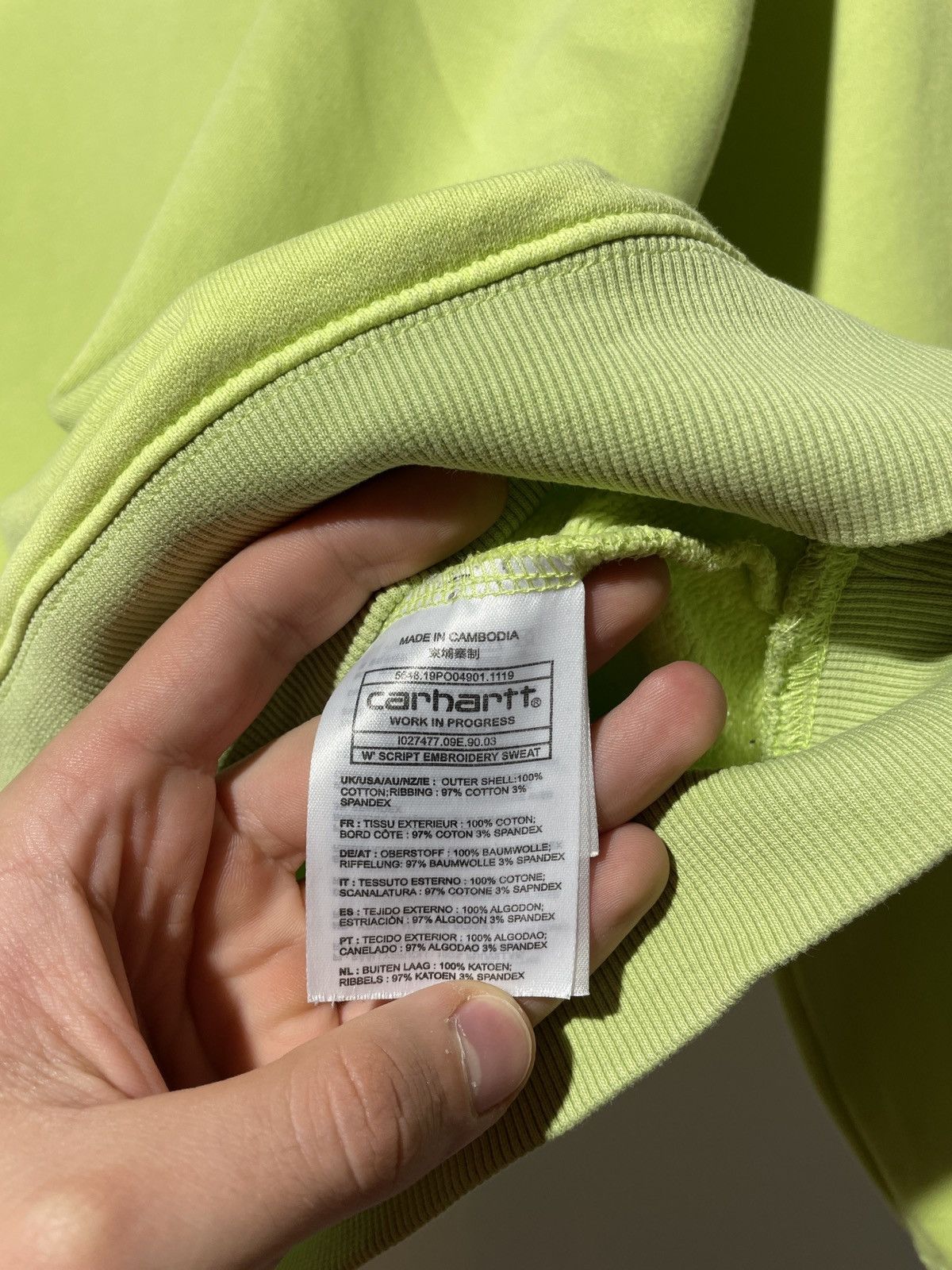 Carhartt × Vintage CARHARTT WIP SMALL LOGO NEON SWEATSHIRT Size US S / EU 44-46 / 1 - 9 Thumbnail
