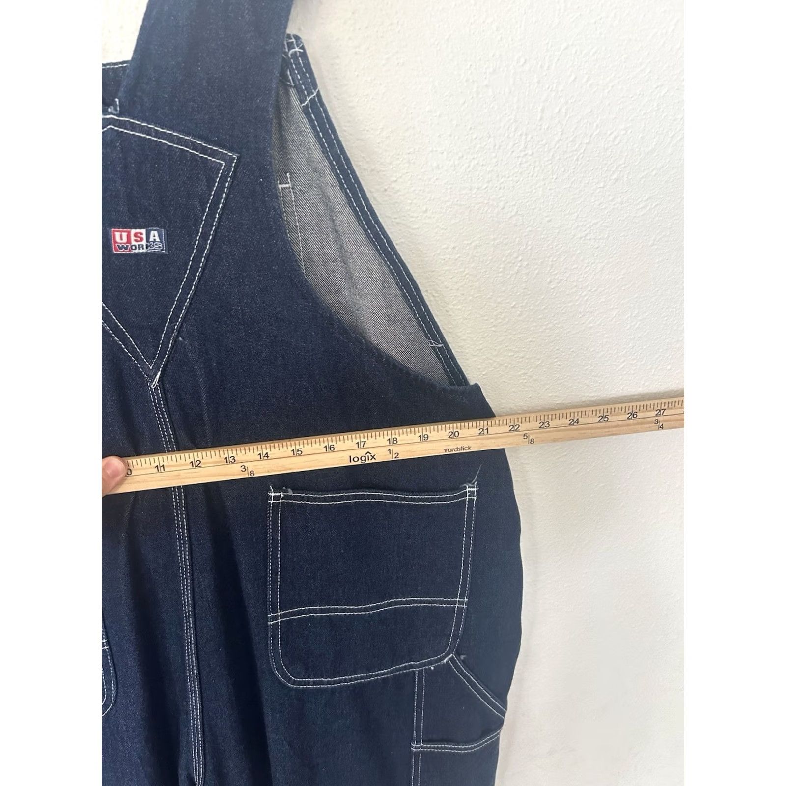 Denime VINTAGE USA Works Overalls Mens 42x30 Blue Denim Workwear Bib Carpenter Farm Size US 44 / EU 60 - 6 Thumbnail