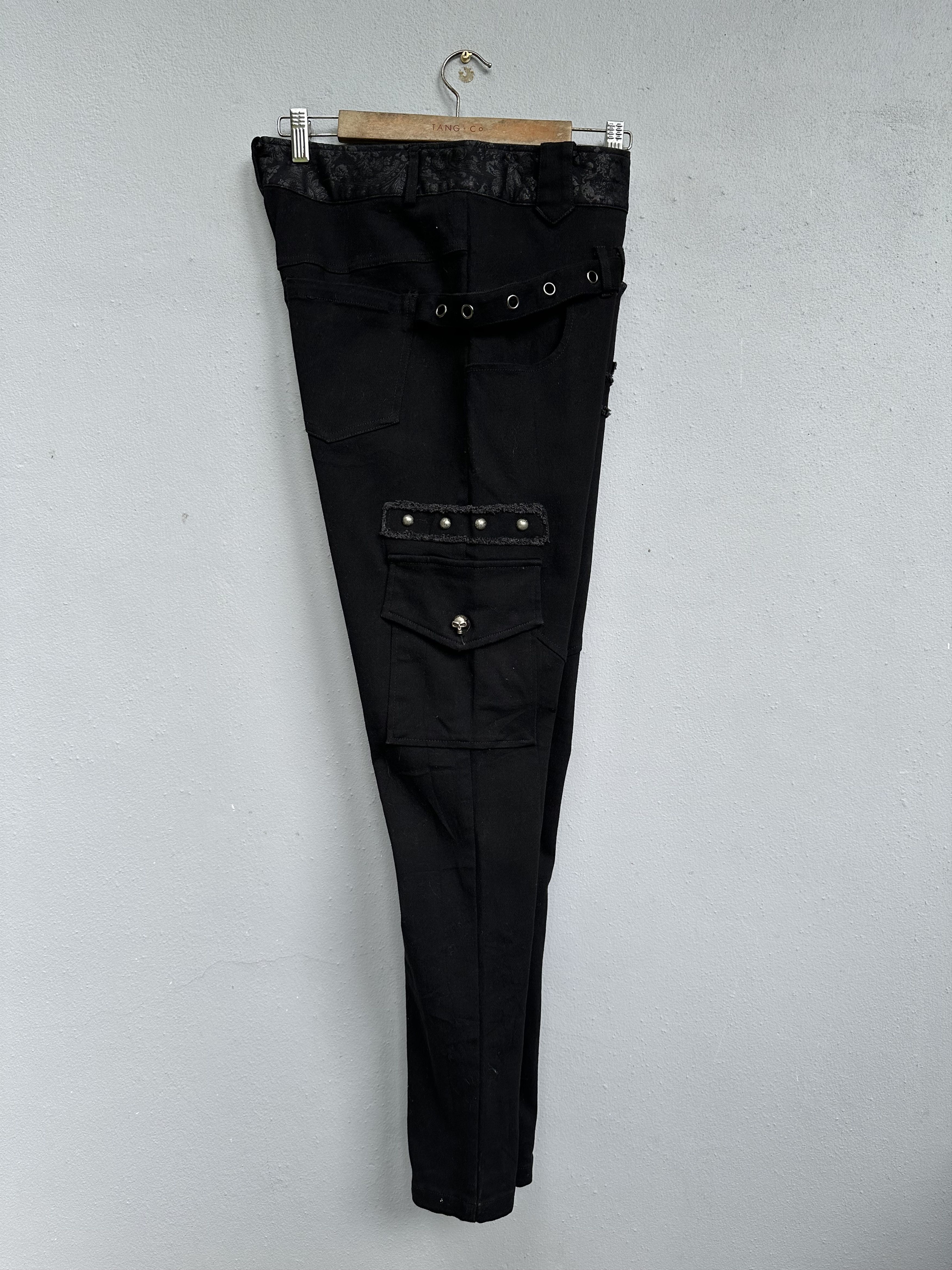 Japanese Brand Japanese Brand PUNKRAVE Skinny Elastic Cargo Pants Size US 32 / EU 48 - 16 Thumbnail