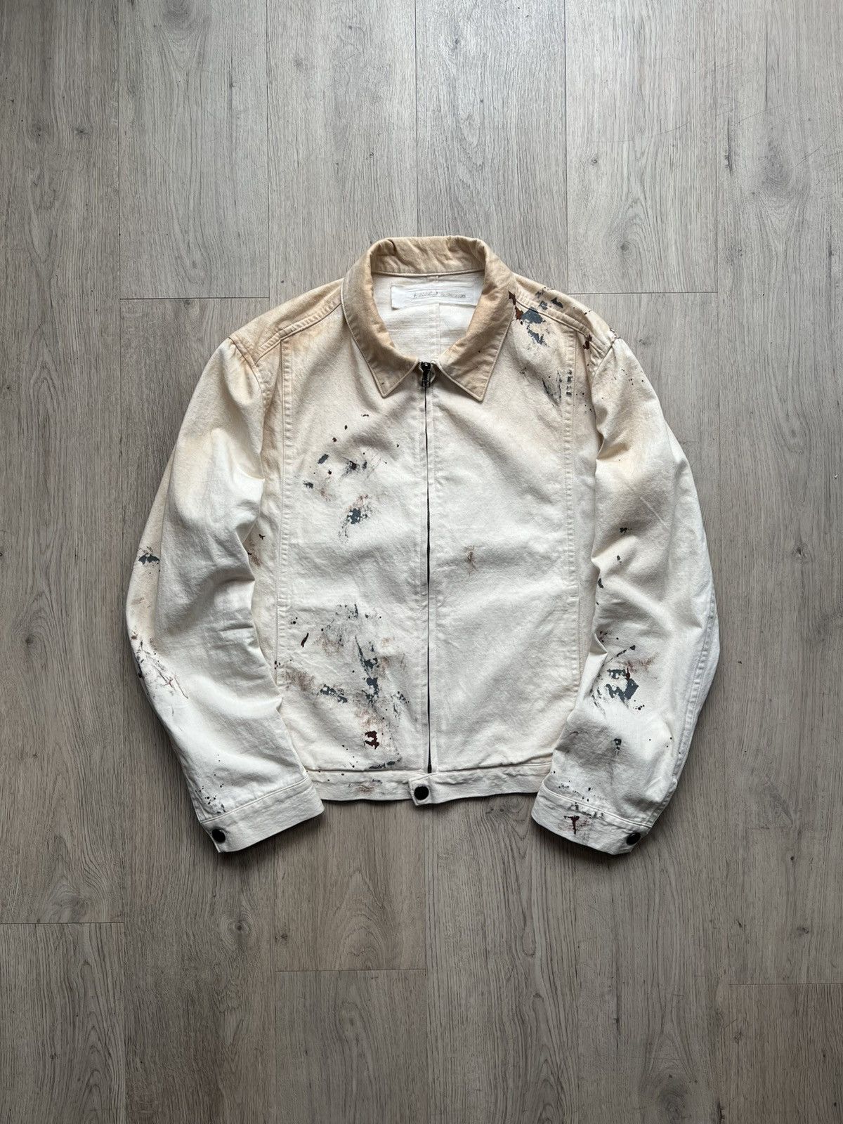 Individual Sentiments HAND PAINTED ZIP UP BLOUSON _ JK69H-MC14-NO_ecru white Size US L / EU 52-54 / 3 - 2 Thumbnail