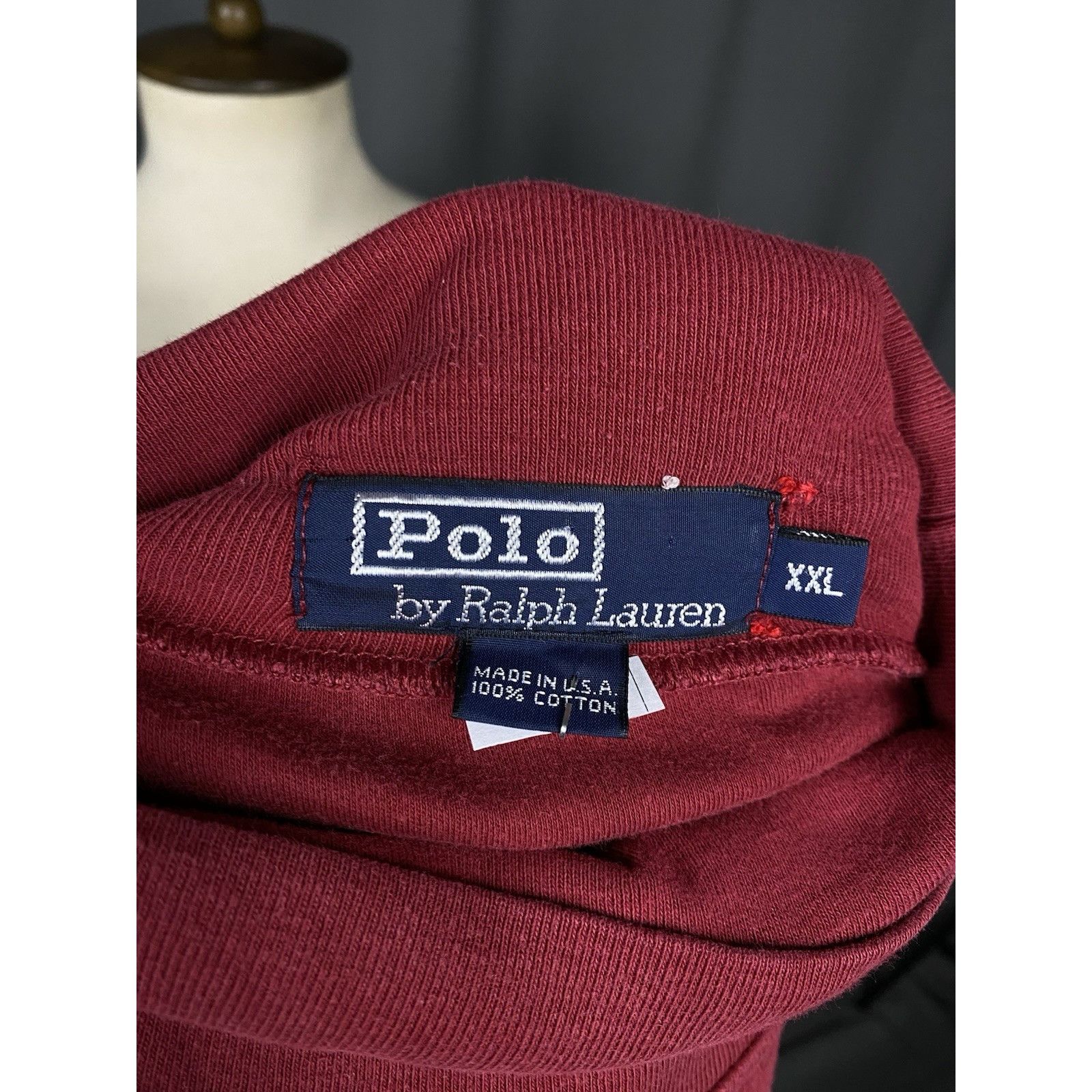 Ralph Lauren Polo by Ralph Lauren Vintage Men's Dark Red Turtleneck Sweat Size US XXL / EU 58 / 5 - 9 Thumbnail