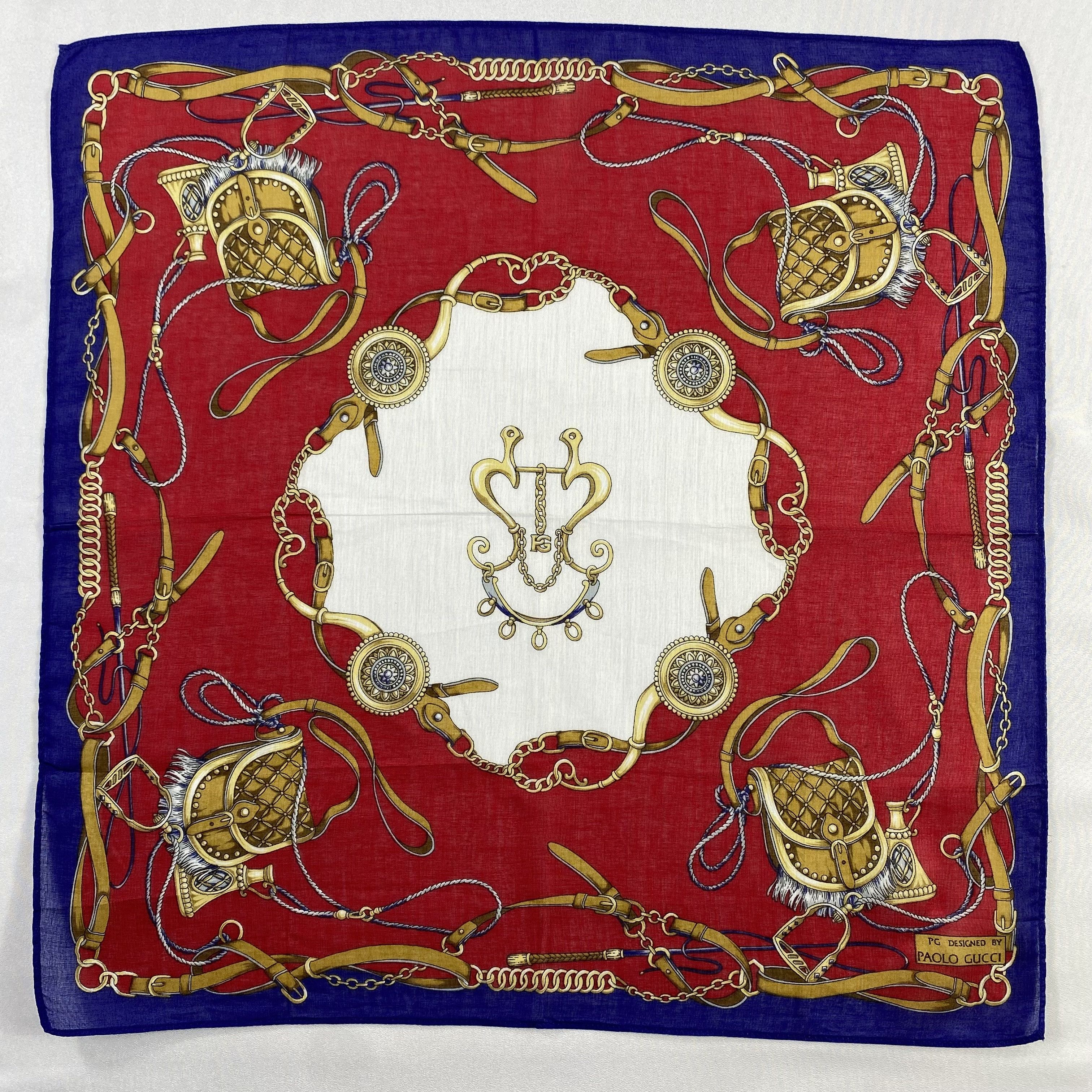 Paolo Gucci × Vintage Paolo Gucci Handkerchief / Neckerchief / Bandana-P1773 Size ONE SIZE - 1 Thumbnail