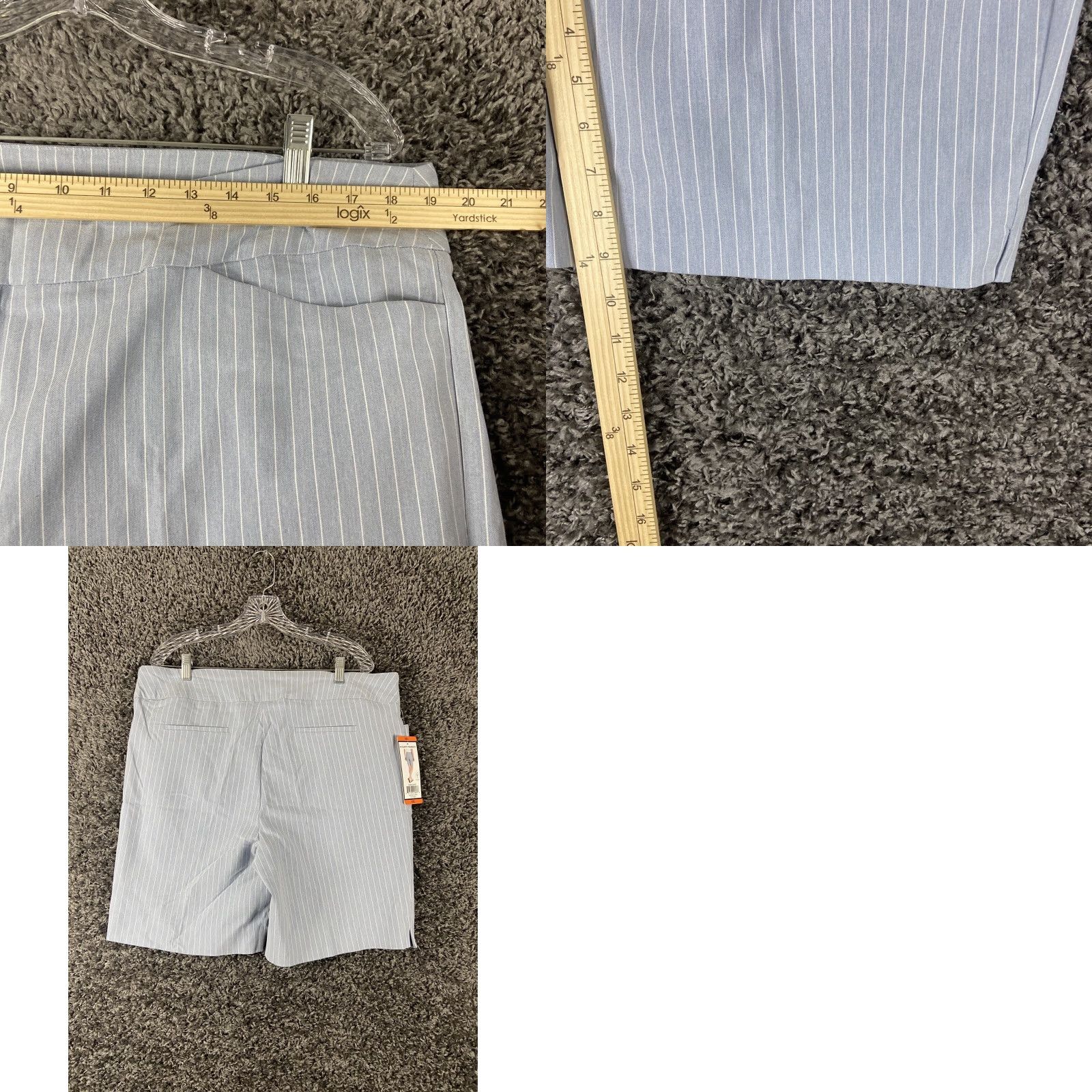 Vintage Hilary Radley Bermuda Shorts Women 2XL White Blue Striped Womens Size 40" / US 18 - 8 Thumbnail