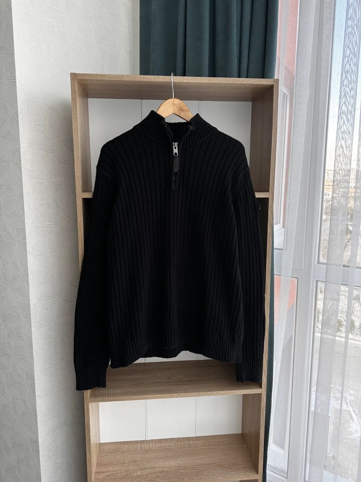 Vintage Diesel Style Ribbed Knit Japanese Black Sweater