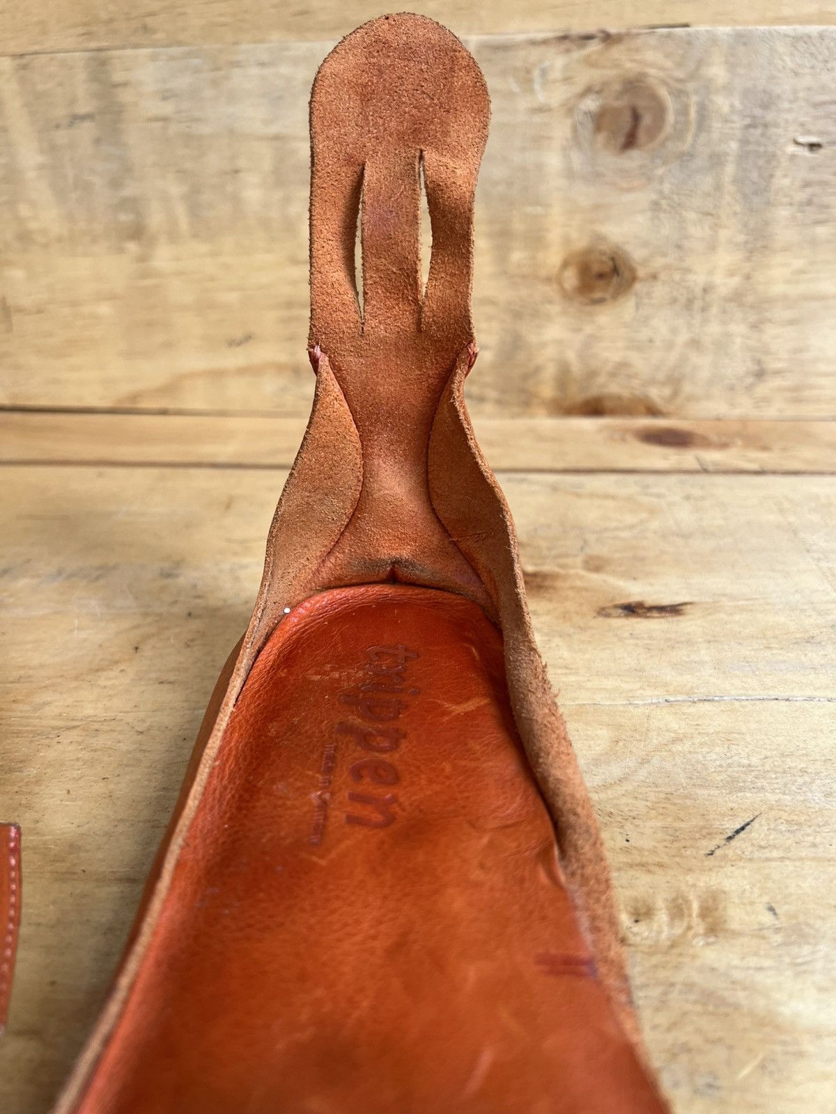 Trippen Trippen Womens Curls Orange Leather Sandals Size US 8 / IT 38 - 16 Thumbnail