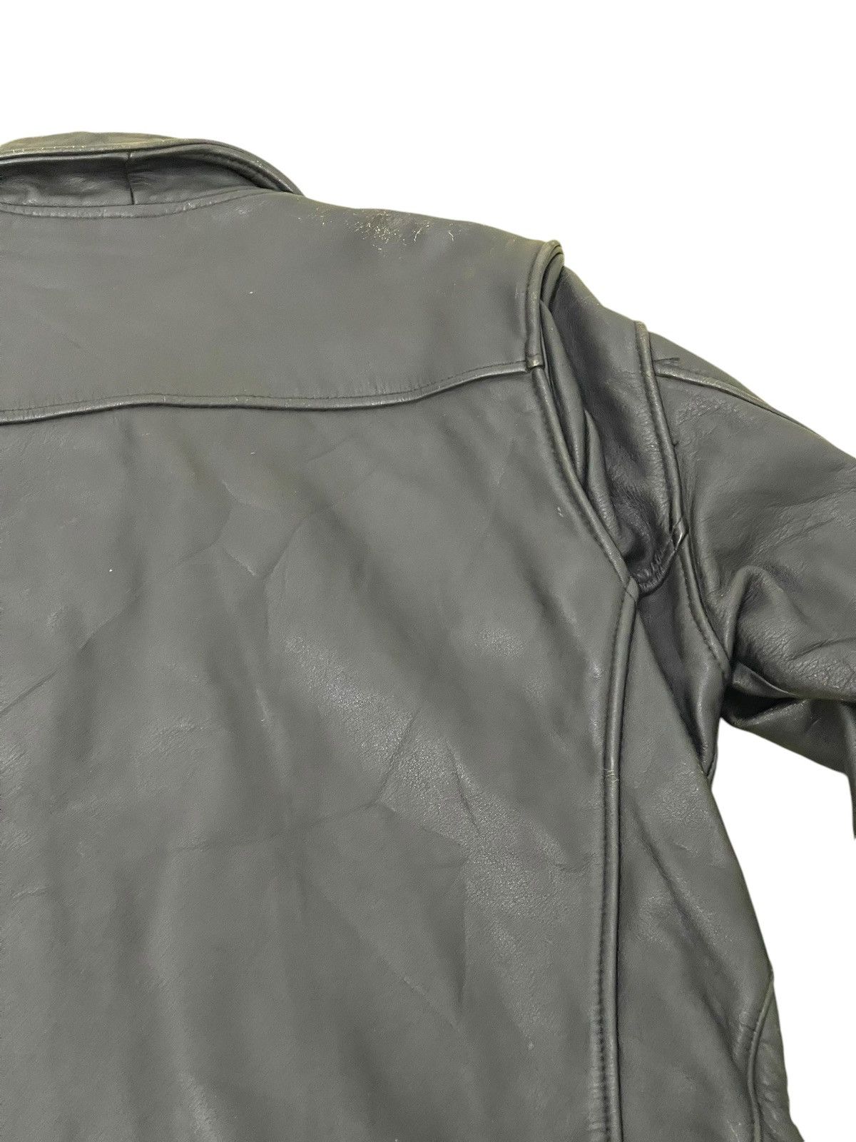 Kadoya Vtg Kadoya Akira Leather Jacket Cowhide Double Collar 2🟦 Size US L / EU 52-54 / 3 - 22 Thumbnail