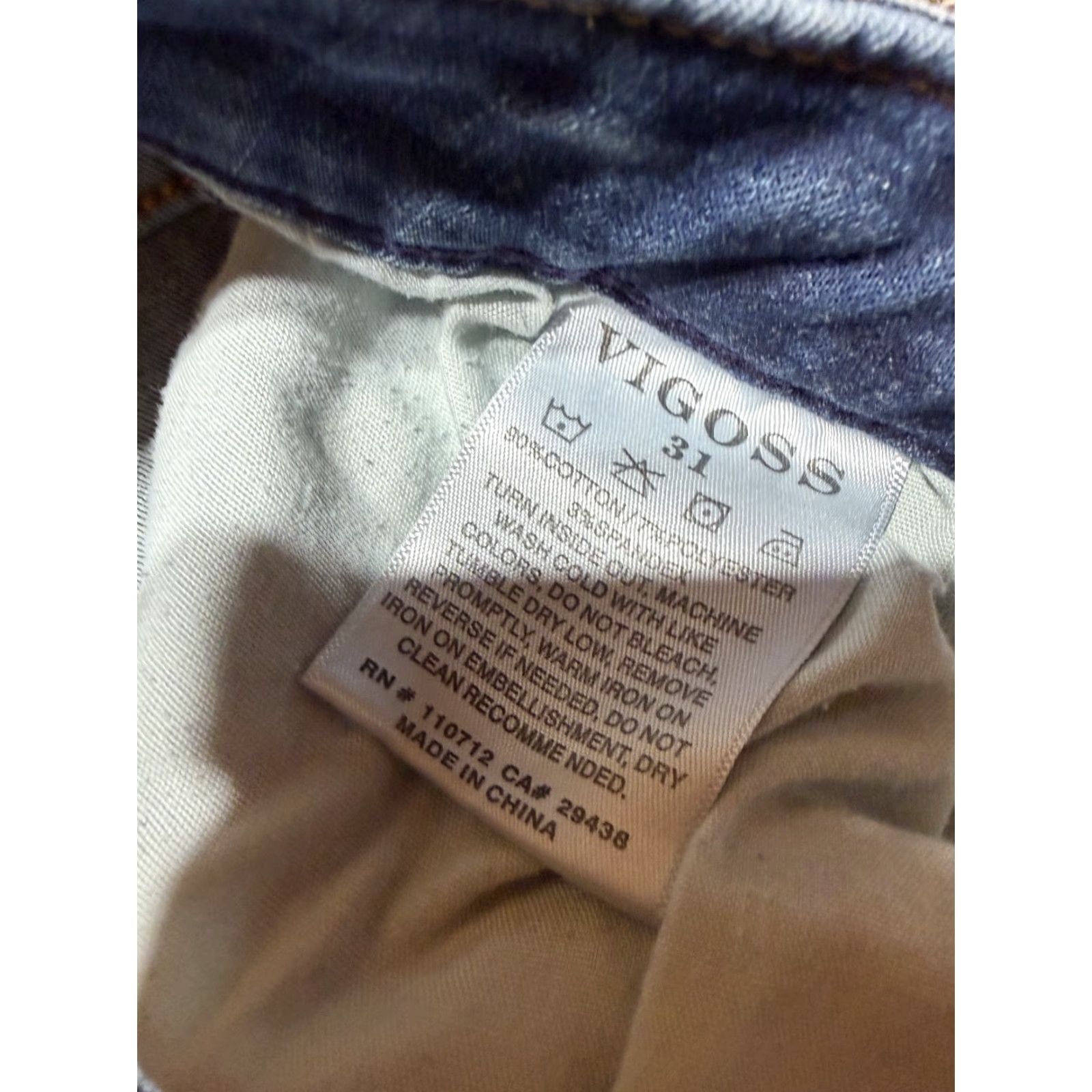Vintage VIGOSS Marley Skinny Ankle Jeans Size 31 Blue Denim Stretch 28" Women's 5-Pocket Design Size 24" / US 00 / IT 34 - 5 Thumbnail