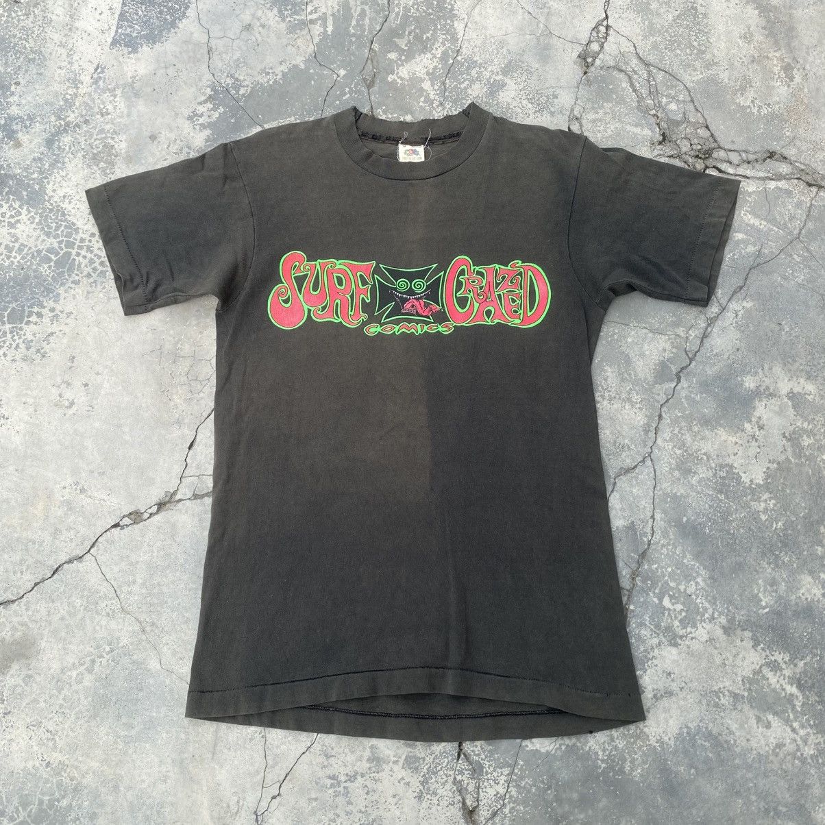 Vintage Very Rare 1990s SURF CRAZED COMICS tee Size US M / EU 48-50 / 2 - 2 Thumbnail