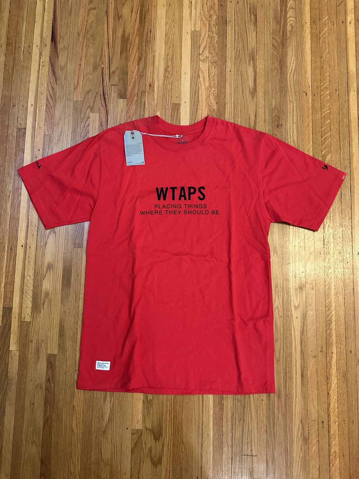 image of 2007 Wtaps Placing Things Where They Should Be T-Shirt in Red, Men's (Size Large)