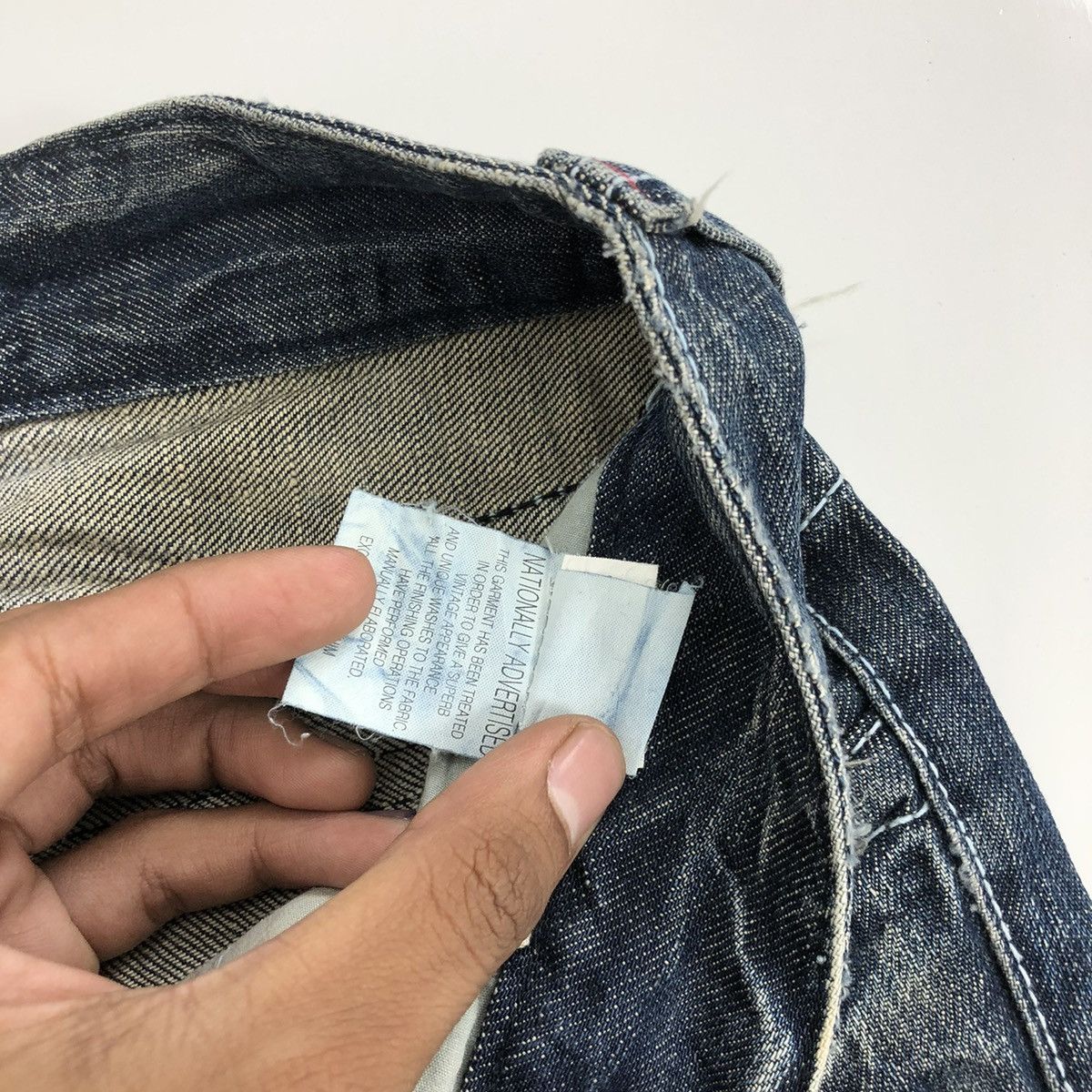If Six Was Nine × Le Grande Bleu (L.G.B.) × Vintage Vintage Lolita Exotic Flared Jeans Distressed Faded Denim Size US 27 - 12 Thumbnail
