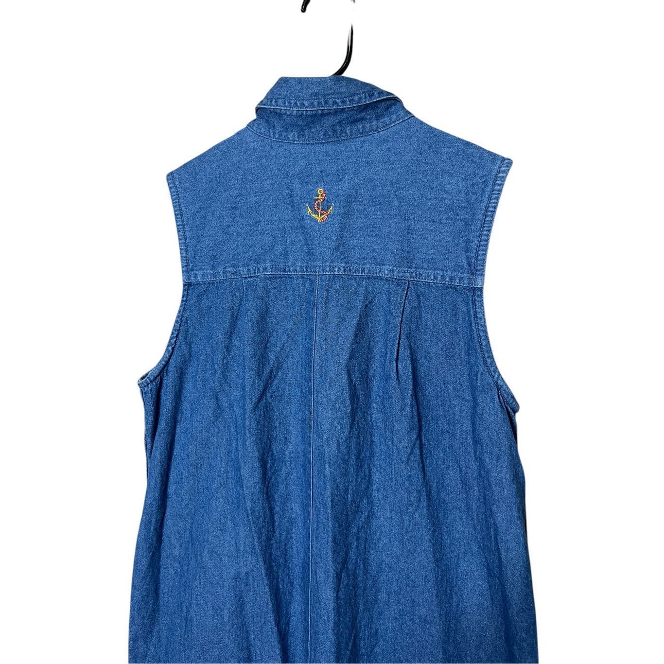 Other Vintage Christopher & Banks Denim Maxi Dress Embroidered Nau Size M / US 6-8 / IT 42-44 - 9 Thumbnail