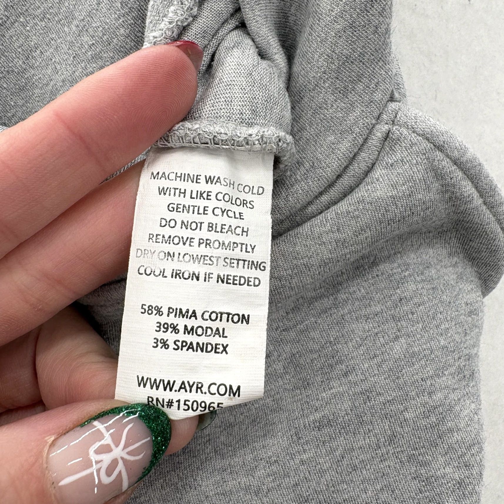 AYR AYR Pants Womens Small Gray Pima Cotton Modal Jogger Sweatpants Lounge Casual Size 28" / US 6 / IT 42 - 5 Thumbnail
