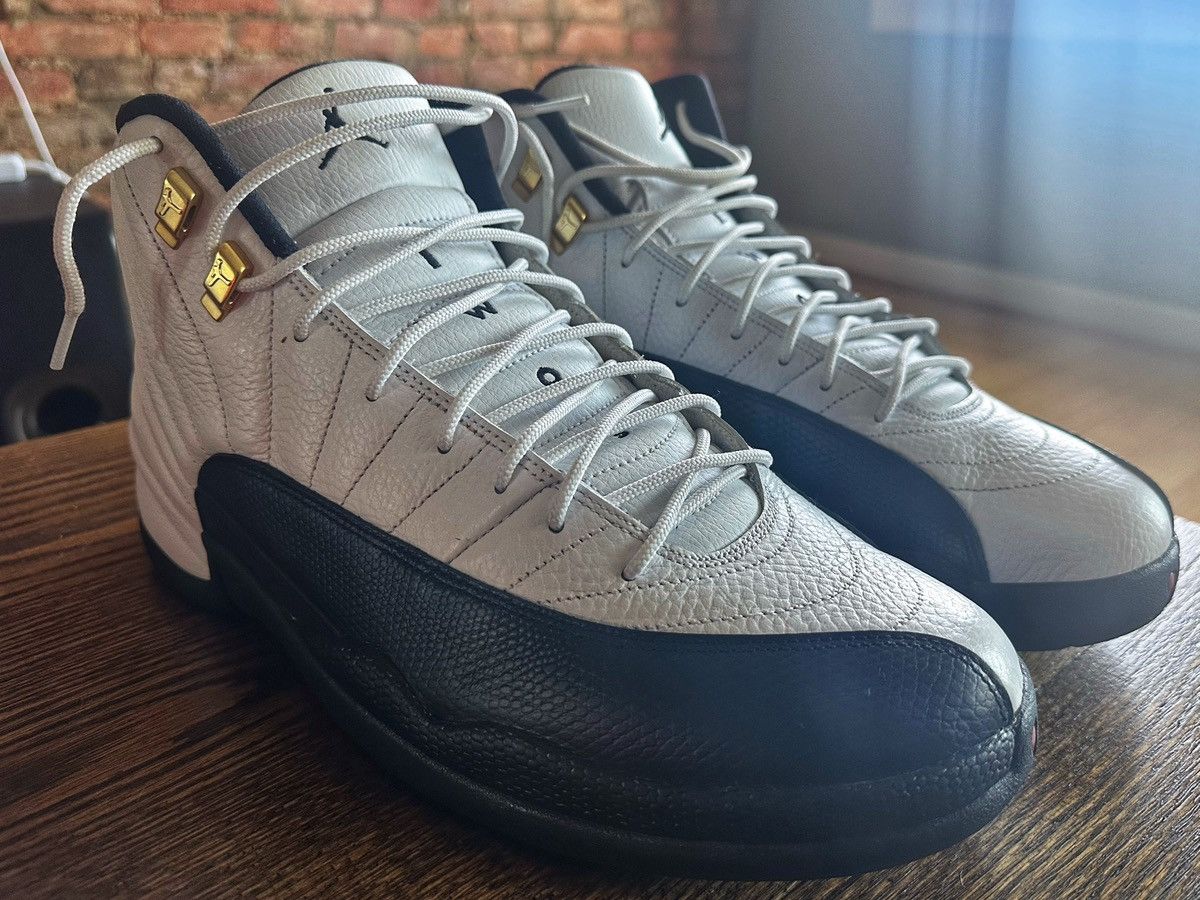 image of Air Jordan 12 Taxi 100% Authentic Shoes in White, Men's (Size 13)