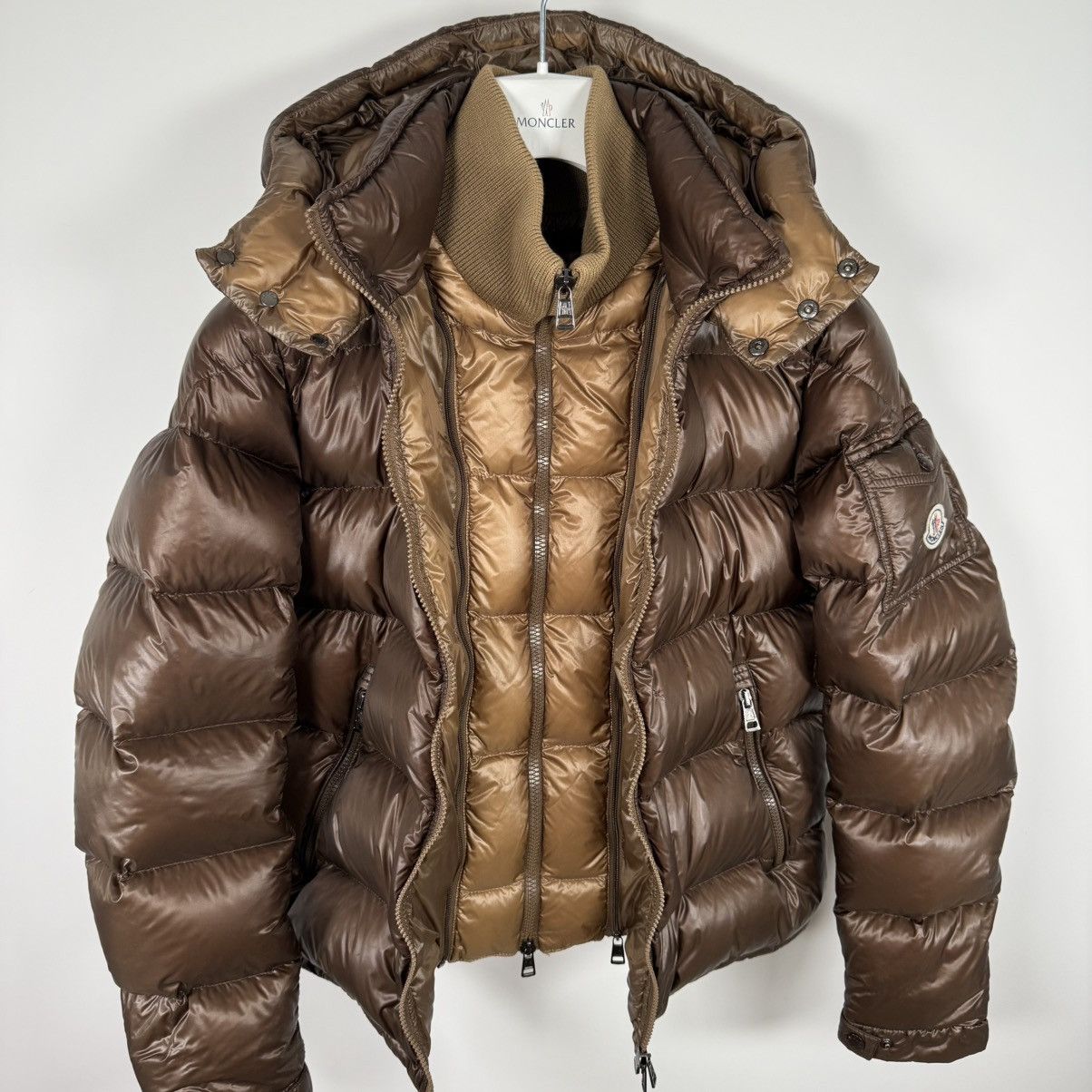 Moncler Moncler Zin Men’s Down Puffer Jacket Size 2 (S/M) Brown Size US S / EU 44-46 / 1 - 6 Thumbnail