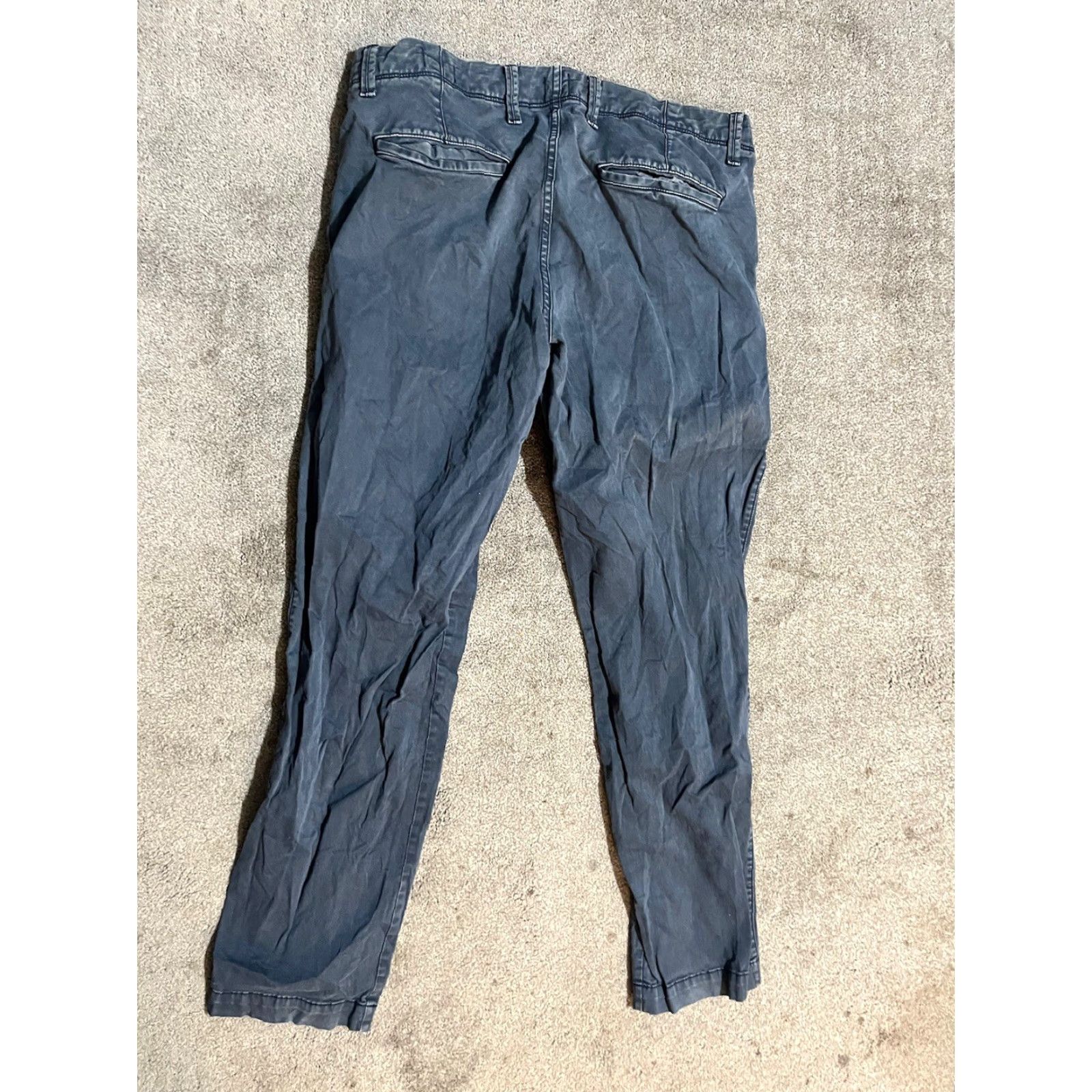 Gap Gap Slim Chino Pants Mens 33x30 Blue Solid Casual Flat Front Zip Cotton Canvas Inseam 30 Vintage No Size US 33 - 3 Thumbnail