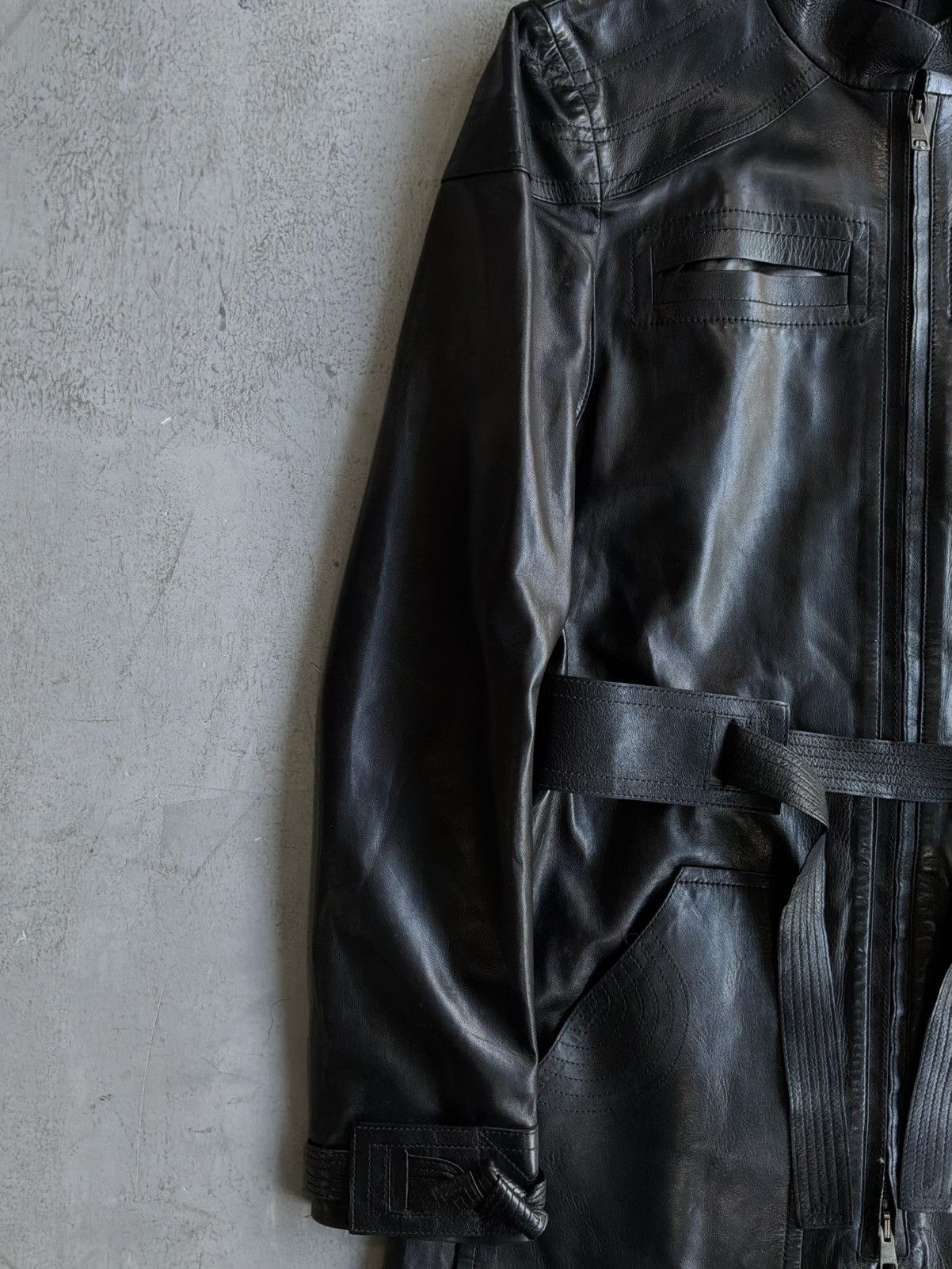 Gucci 90s Gucci - Tom Ford Era - Belted Leather Trench Jacket Size S / US 4 / IT 40 - 5 Thumbnail
