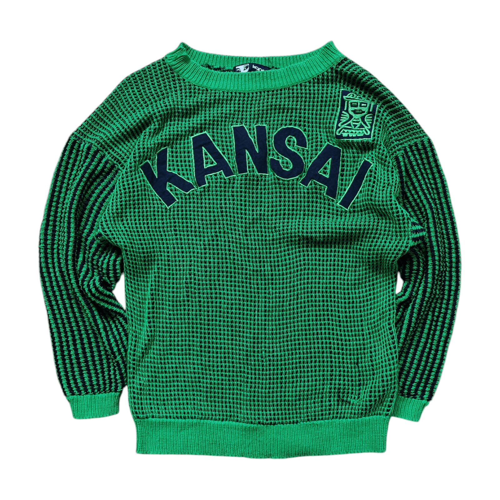 Kansai Yamamoto Kansai Yamamoto Japan Vintage 80s Mesh Knit Sweater Green Size M / US 6-8 / IT 42-44 - 3 Thumbnail