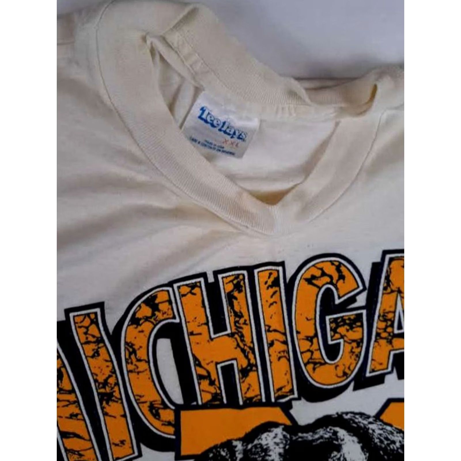 TEE JAYS VINTAGE USA Michigan Wolverines Tee-Jays T-Shirt 2XL White Mens U.S.A. Stitch Shirts 70s 80s Size US XXL / EU 58 / 5 - 3 Thumbnail