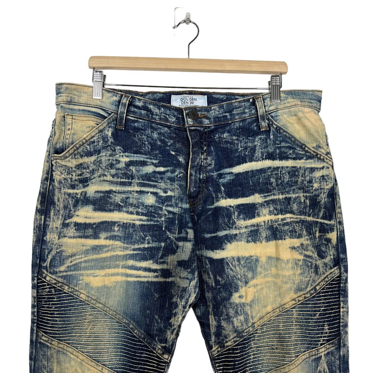 Golden Denim 🔥 GOLDEN DENIM DYED ACID WASH BIKER STRECH SLIM FITS Size US 36 / EU 52 - 3 Thumbnail