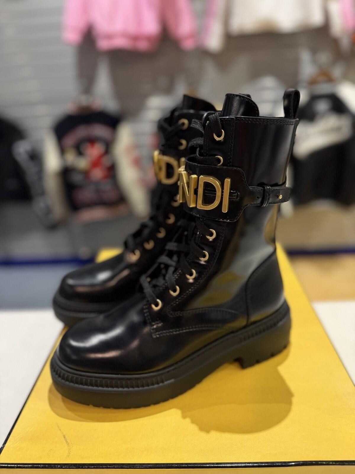 Fendi FENDI Fendigraphy Graphy Biker Combat Boots $1590 39EU/9US Size US 9 / IT 39 - 8 Thumbnail