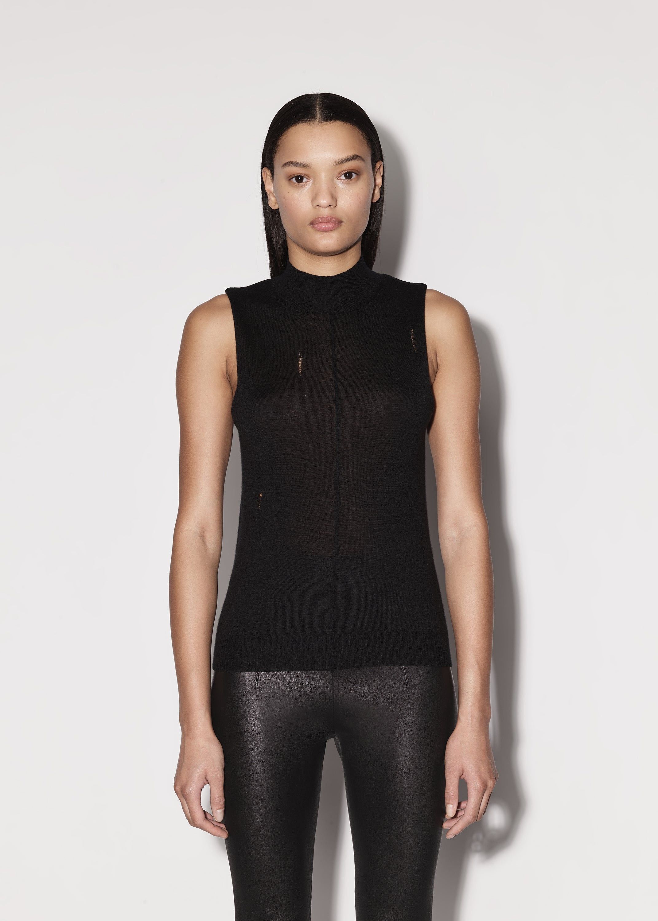 Amiri o1y0425 Cashmere Blend Tank Top in Black Size S / US 4 / IT 40 - 3 Thumbnail