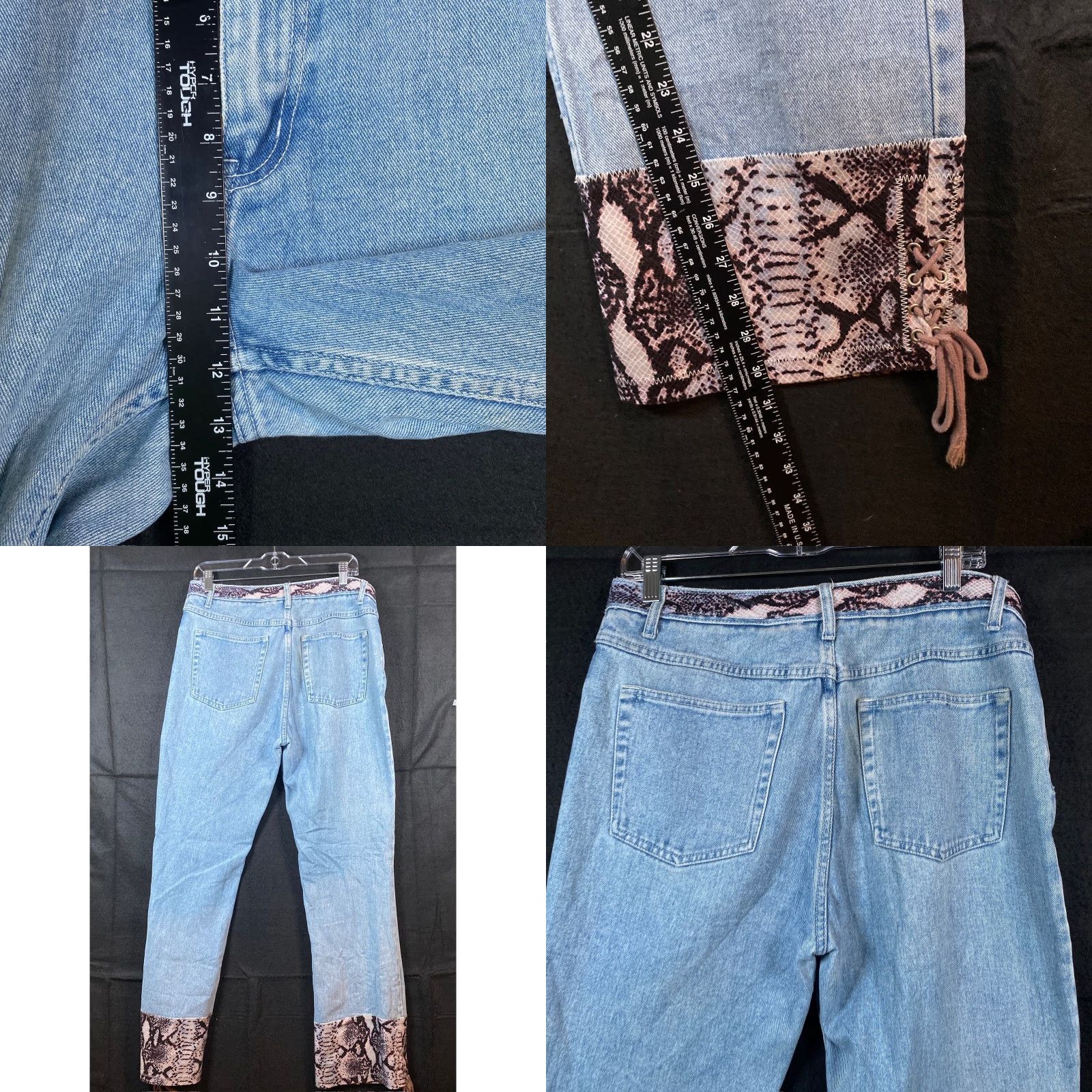 Vintage VINTAGE Vasco Womens Jeans Blue Denim Snake Print Straight Leg 15/16 Jeans Womens 33" Waist High Rise 5-Pocket Denim 100% Cotton Casual Vintage Size 36" / US 14 / IT 50 - 8 Thumbnail
