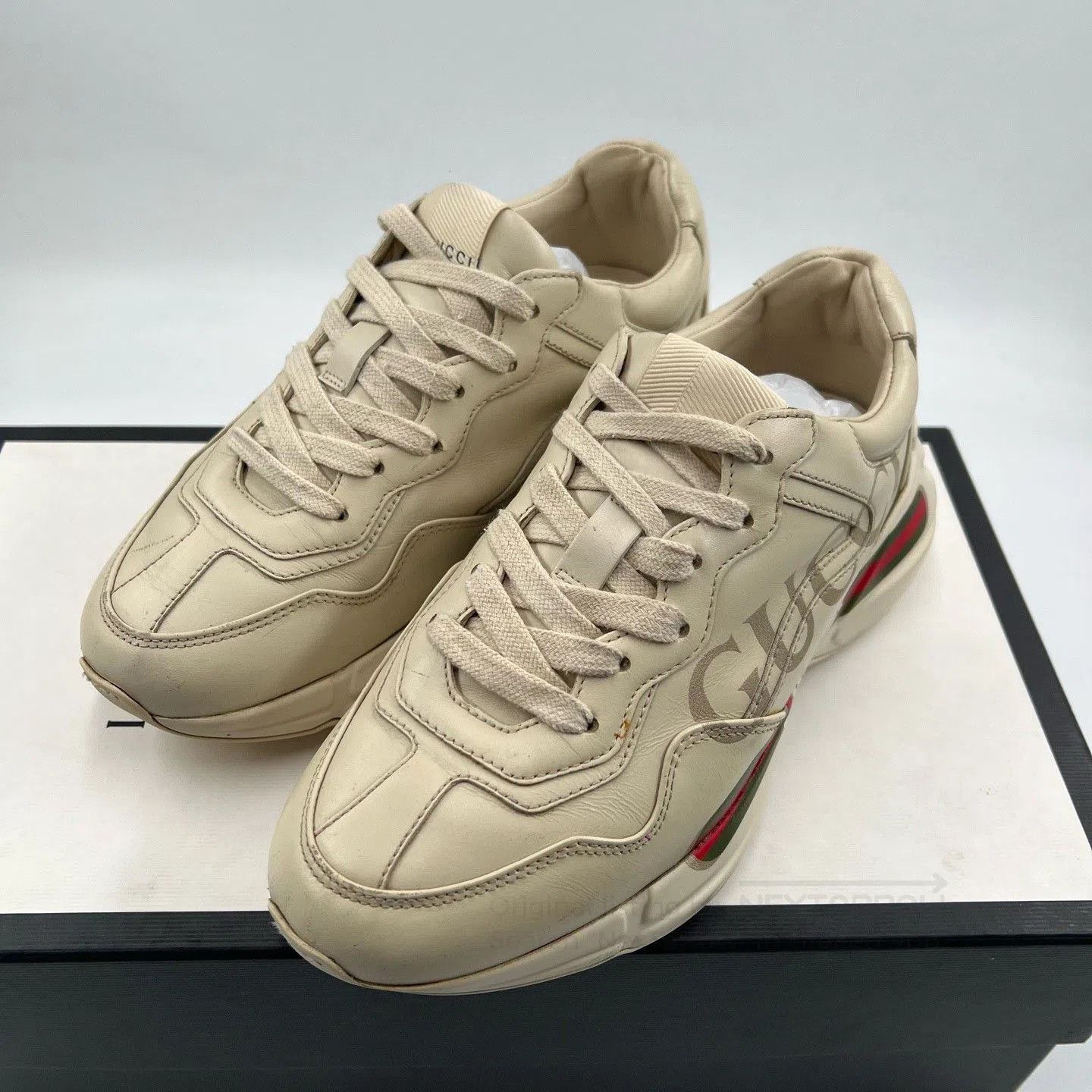 Gucci Gucci Rhyton Double G Print Low-Top Sneakers. Size US 4 / IT 34 - 1 Thumbnail