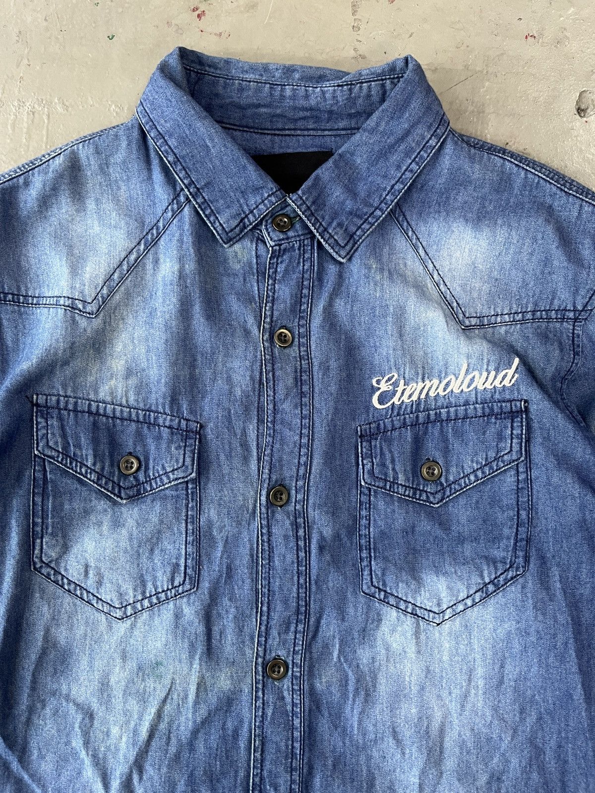 14th Addiction In The Attic Dirty Denim Chambray Shirt Size US L / EU 52-54 / 3 - 4 Thumbnail