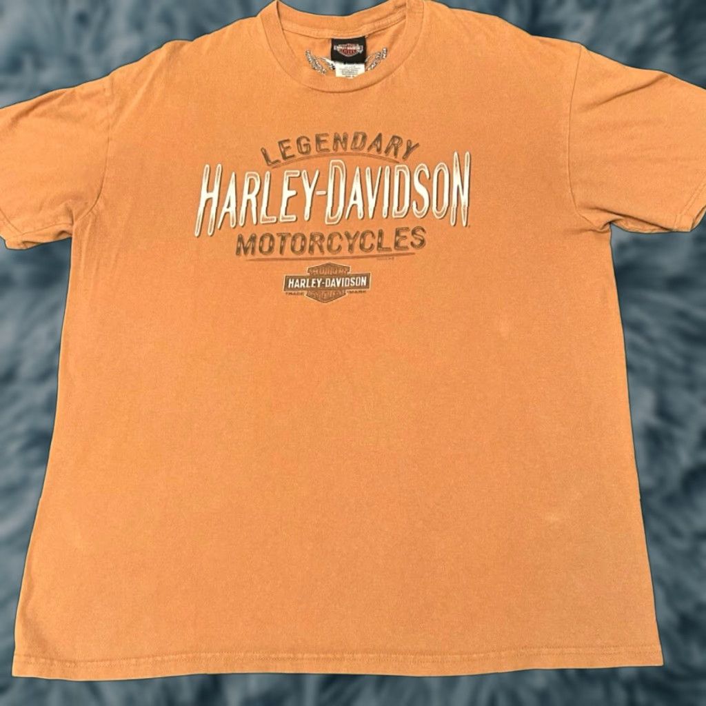 Harley Davidson VINTAGE Harley-Davidson Biker Daytona Beach Florida Tribal VTG 2015 Shirt XL Orange Mens Short Sleeve Logo 90s Y2K Grunge Punk Hip Hop Motorcycle Size US XL / EU 56 / 4 - 1 Thumbnail