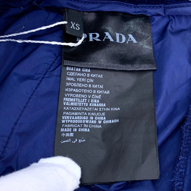 Prada Prada Size XS Blue logo glue strip velvet tie-up casual tro Size US 28 / EU 44 - 5 Thumbnail