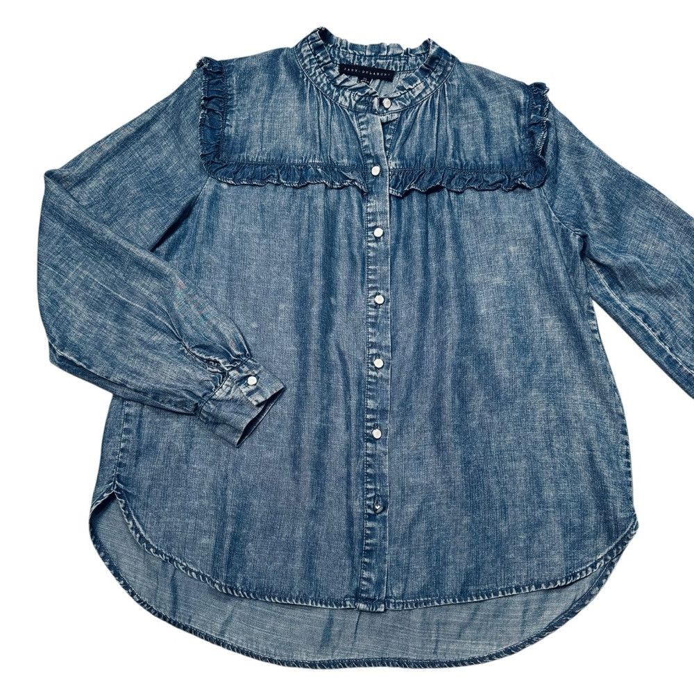 Other NWT New Jane And Delancey Blue Denim Chambray Ruffle Shirt Size XS / US 0-2 / IT 36-38 - 5 Thumbnail