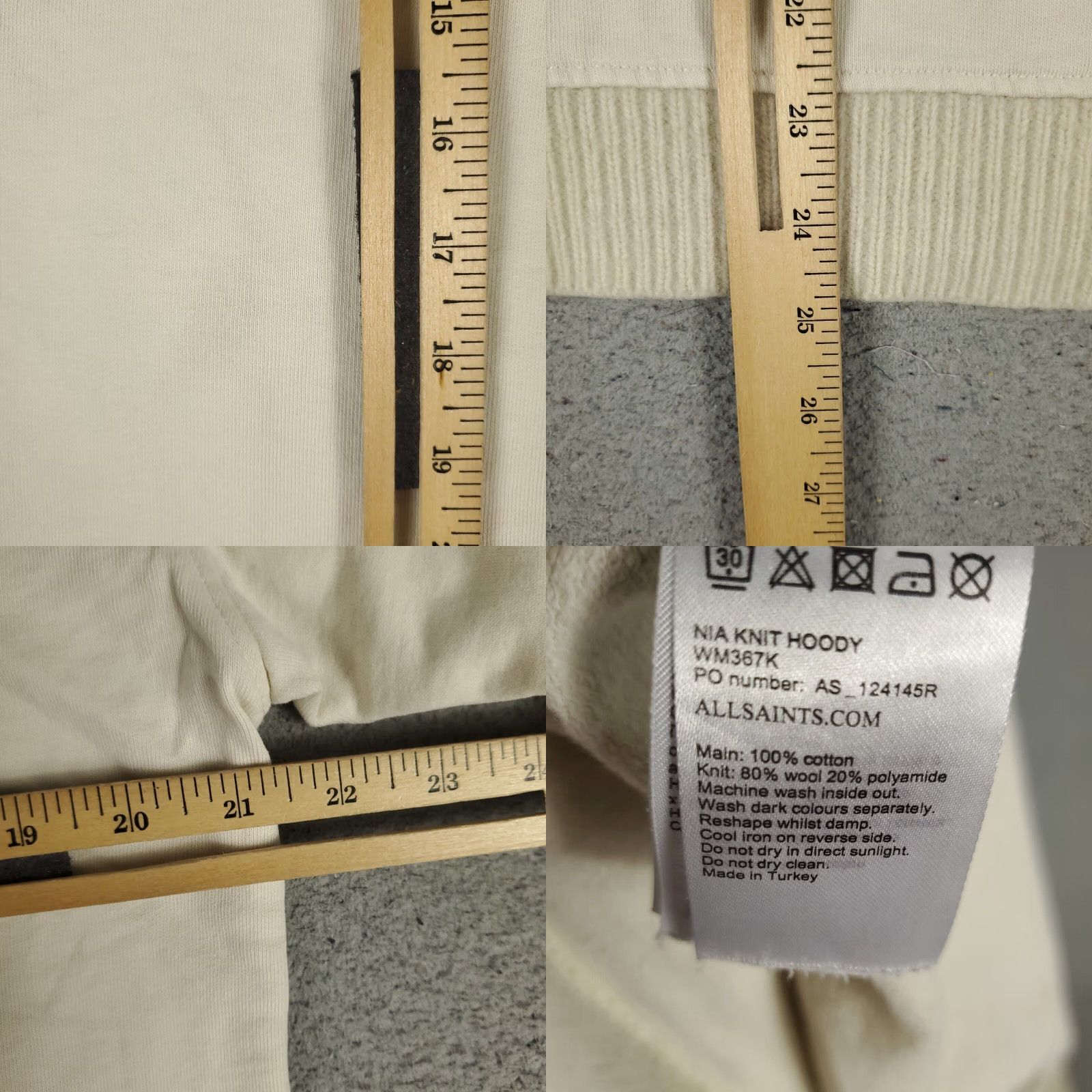 Allsaints Allsaints Hoodie Womens Size Small Beige Pullover Sweatshirt Mock Neck Logo Knit Regular Size S / US 4 / IT 40 - 8 Thumbnail