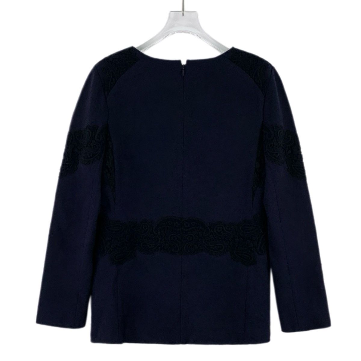Chloe Chloe Blue Floral Embroidered Wool Long Sleeve Top K26WX Size XS / US 0-2 / IT 36-38 - 2 Thumbnail